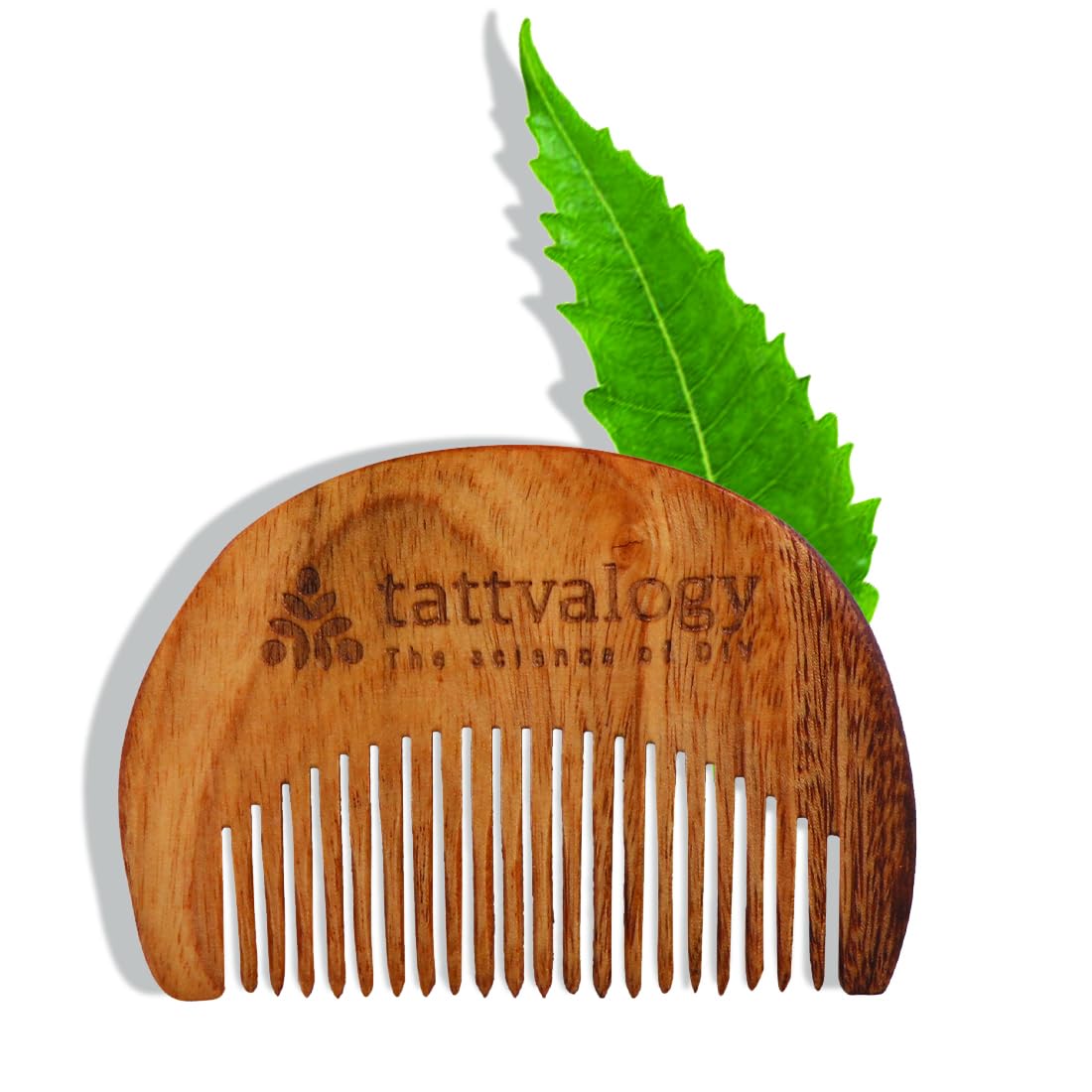 Tattvalogy Raw Neem Wood Beard Comb |Kaachi Neem Wooden Comb For Blood Circulation & Hair Growth | Avoid Hair Pulling, Static El