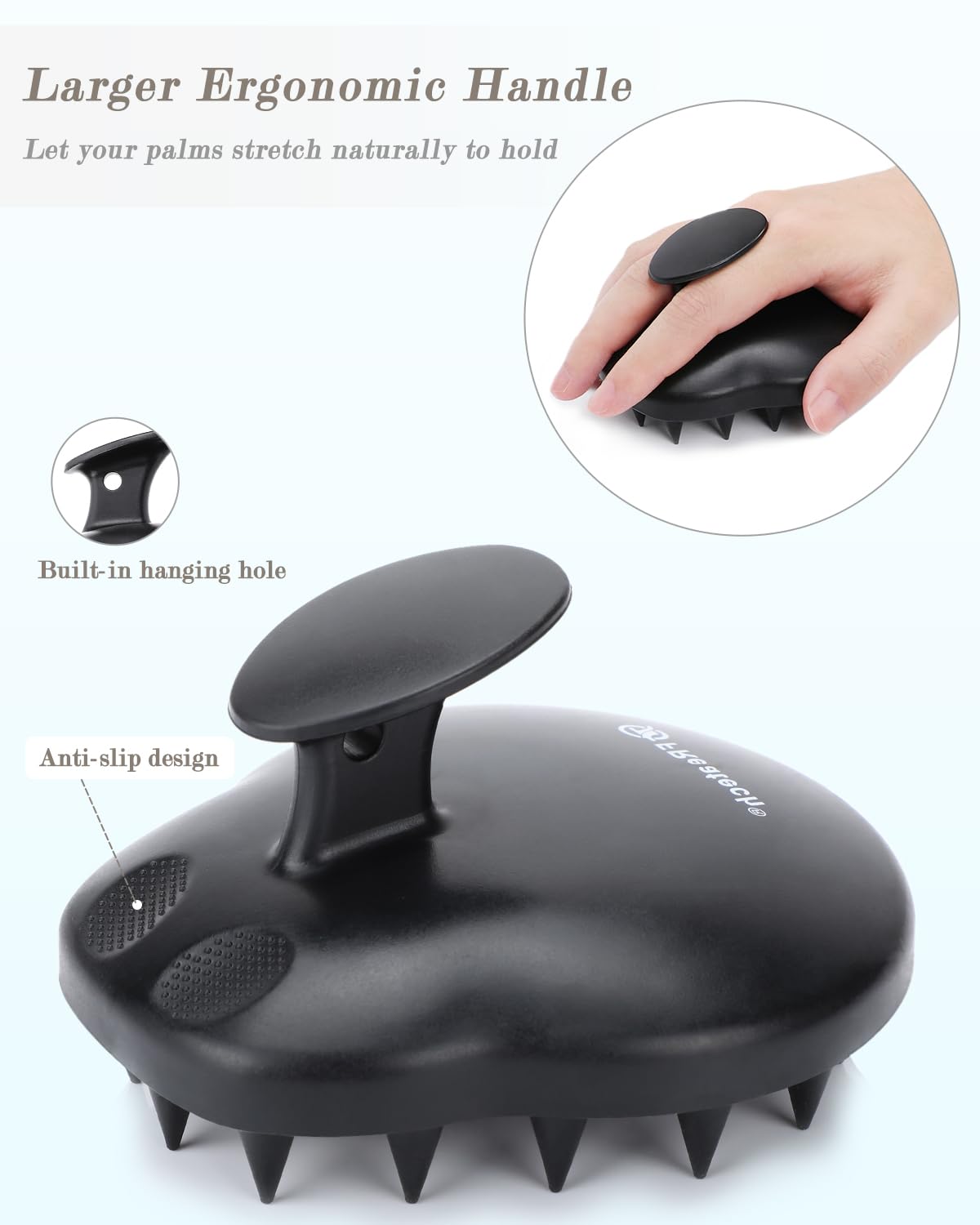 Freatech 100% Silicone Hair Scalp Massager Shampoo Brush For Scalp Care And Hair Growth, Waterproof Shower Hair Scrubber Scalp E