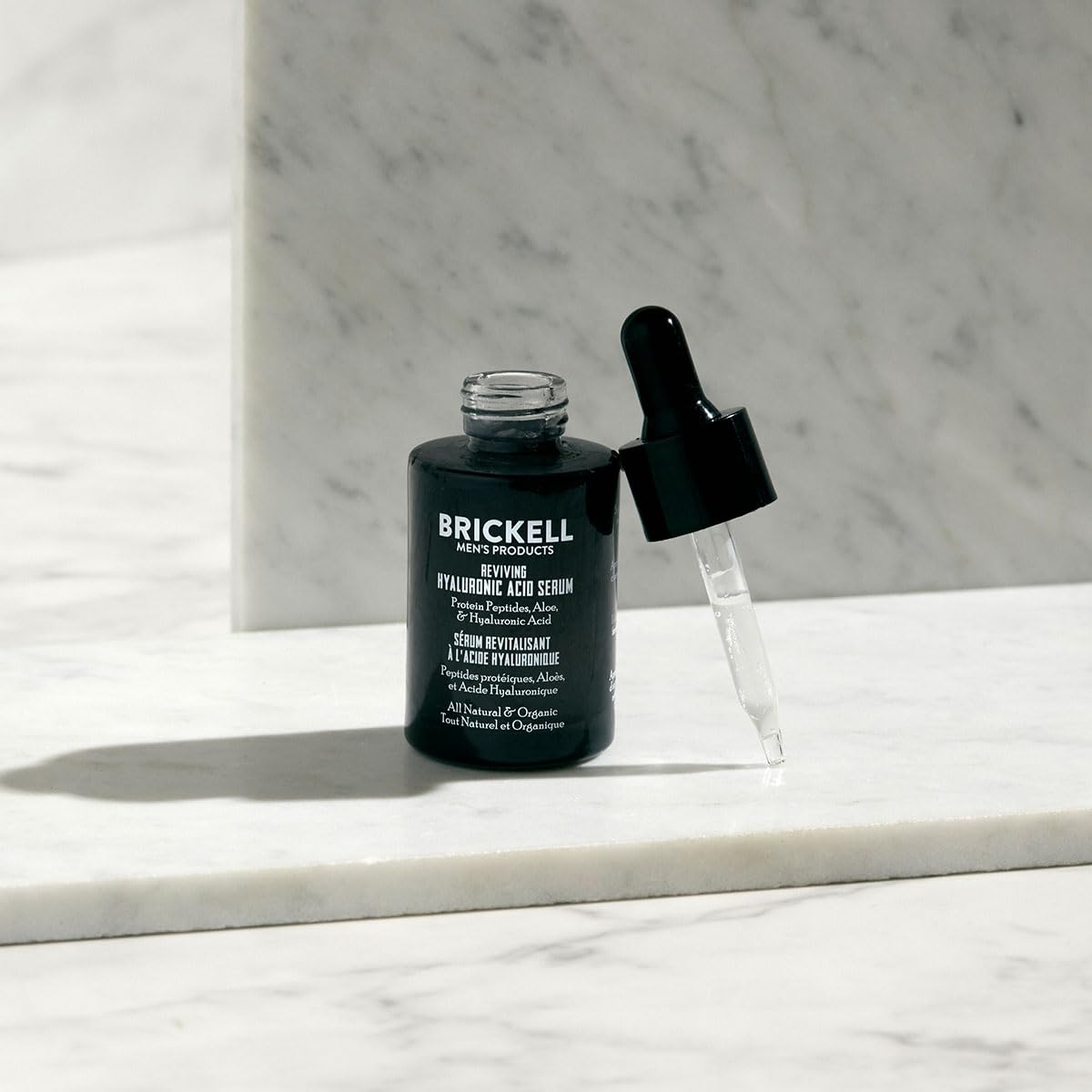 Brickell Men'S Anti Aging Hyaluronic Acid Serum For Face, Reviving Day Serum For Men, Natural And Organic Face Serum With Protei