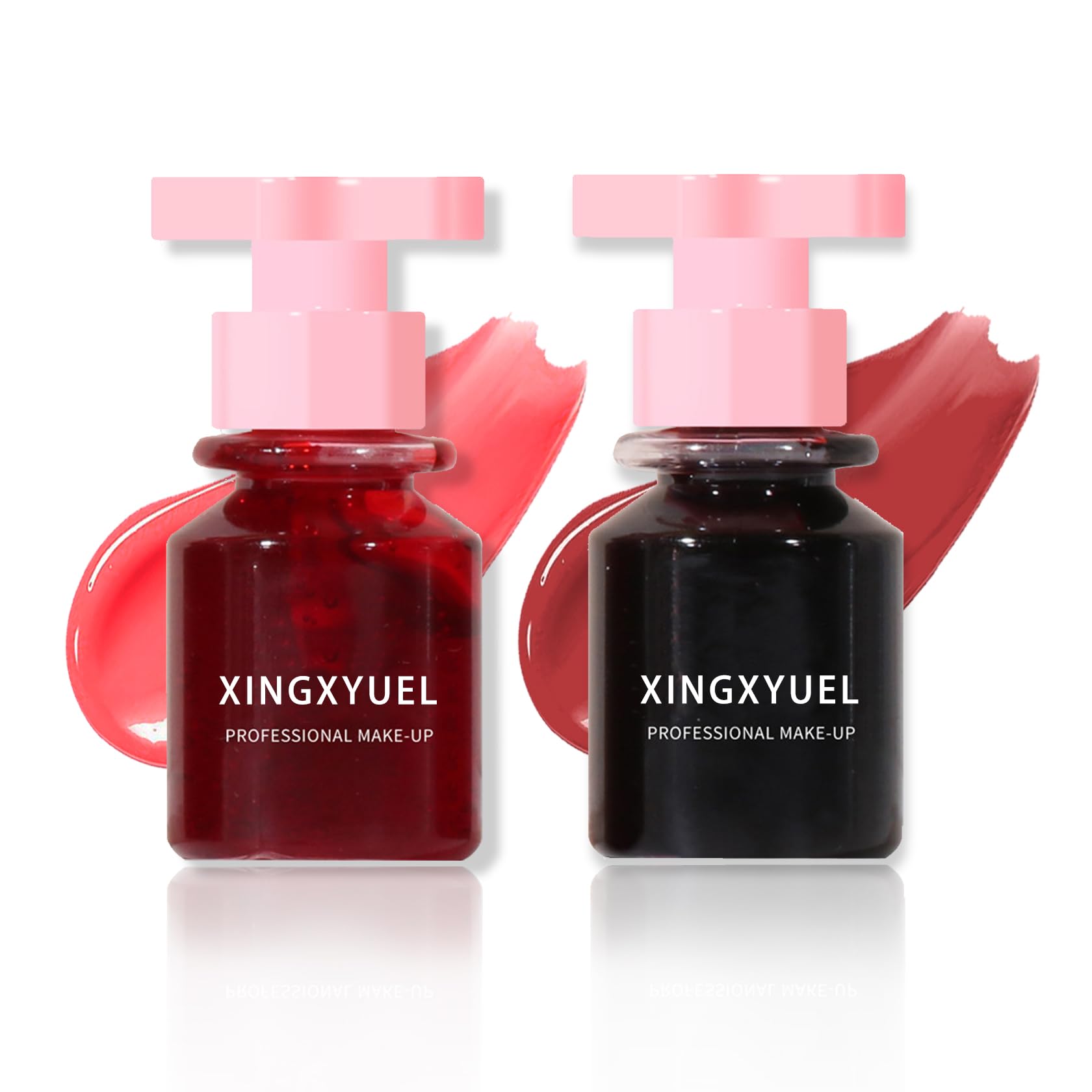 2Pcs Lip Tint Lip Stain Set, Velvet Lip Gloss Water Lip Tint Stain Multipurpose Liquid Lipstick Lip Stain Long Lasting Waterproo