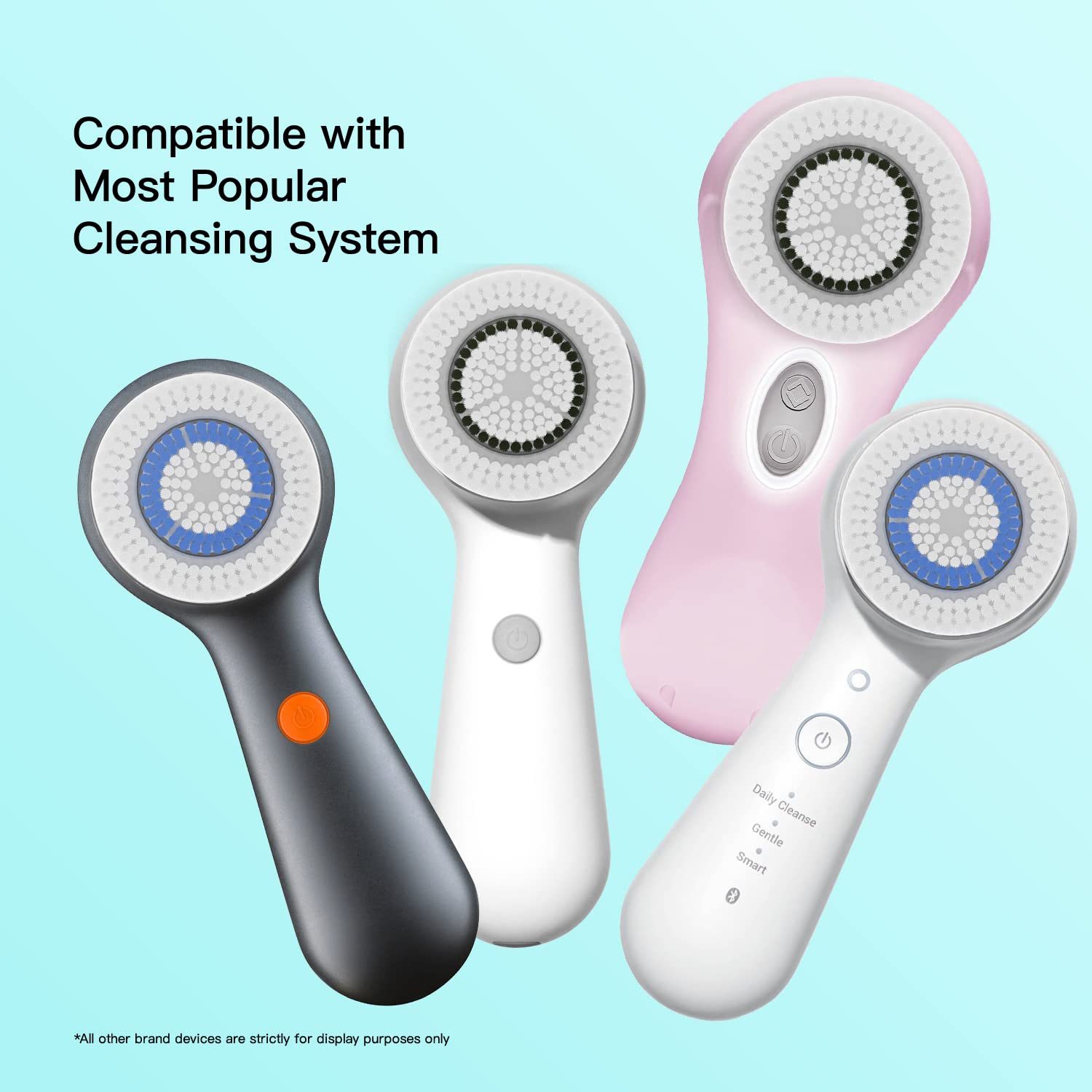 Brushmo Brush Head Replacements Compatible With Clarisonic Mia 1, Mia 2, Mia Fit, Alpha Fit, Smart Profile Uplift, 4 Pack Of Dee