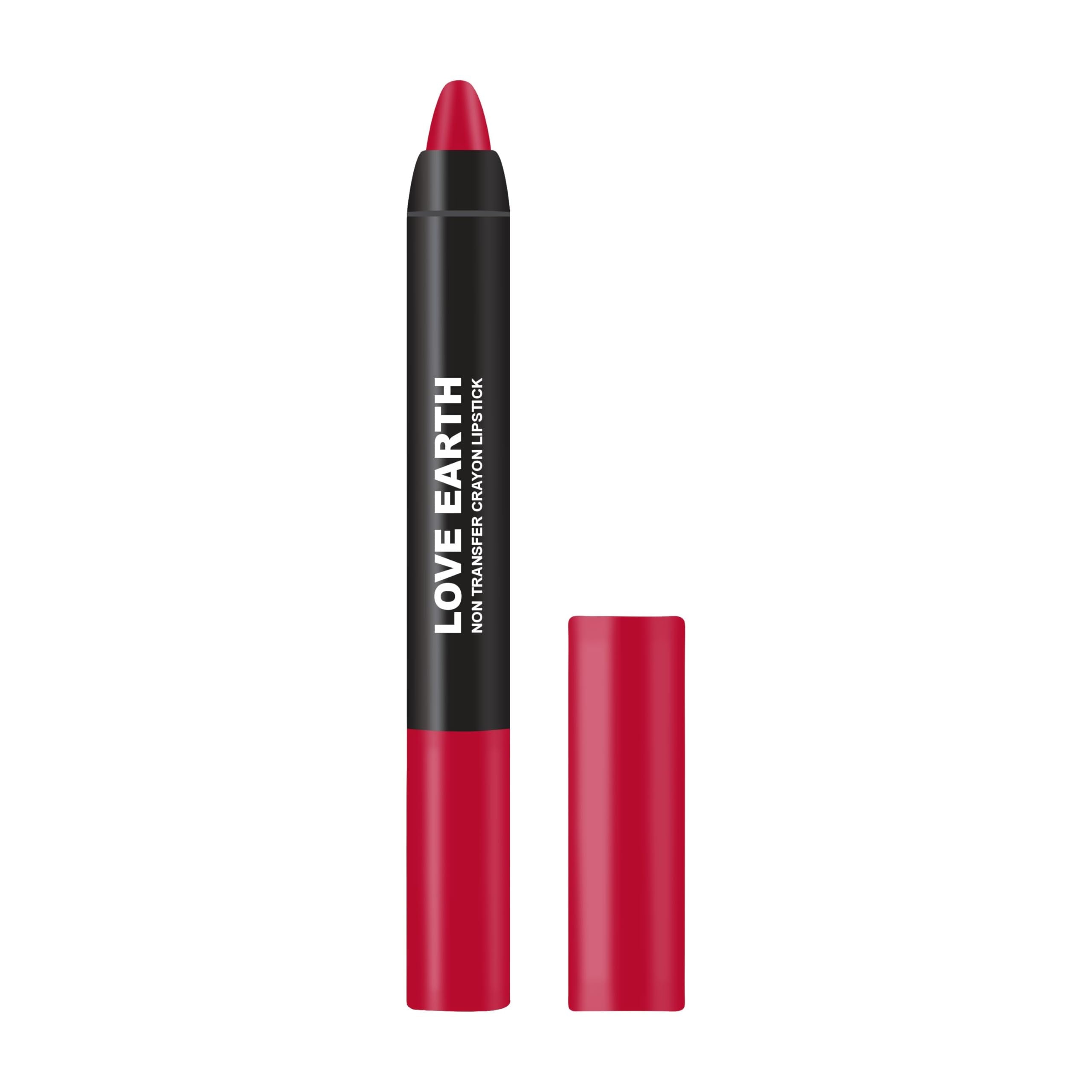 Love Earth Non-Transfer Crayon Lipstick-Firewood | Lightweight & Longlasting, Smudge Proof, Transferproof, Matte | Up To 12 Hour