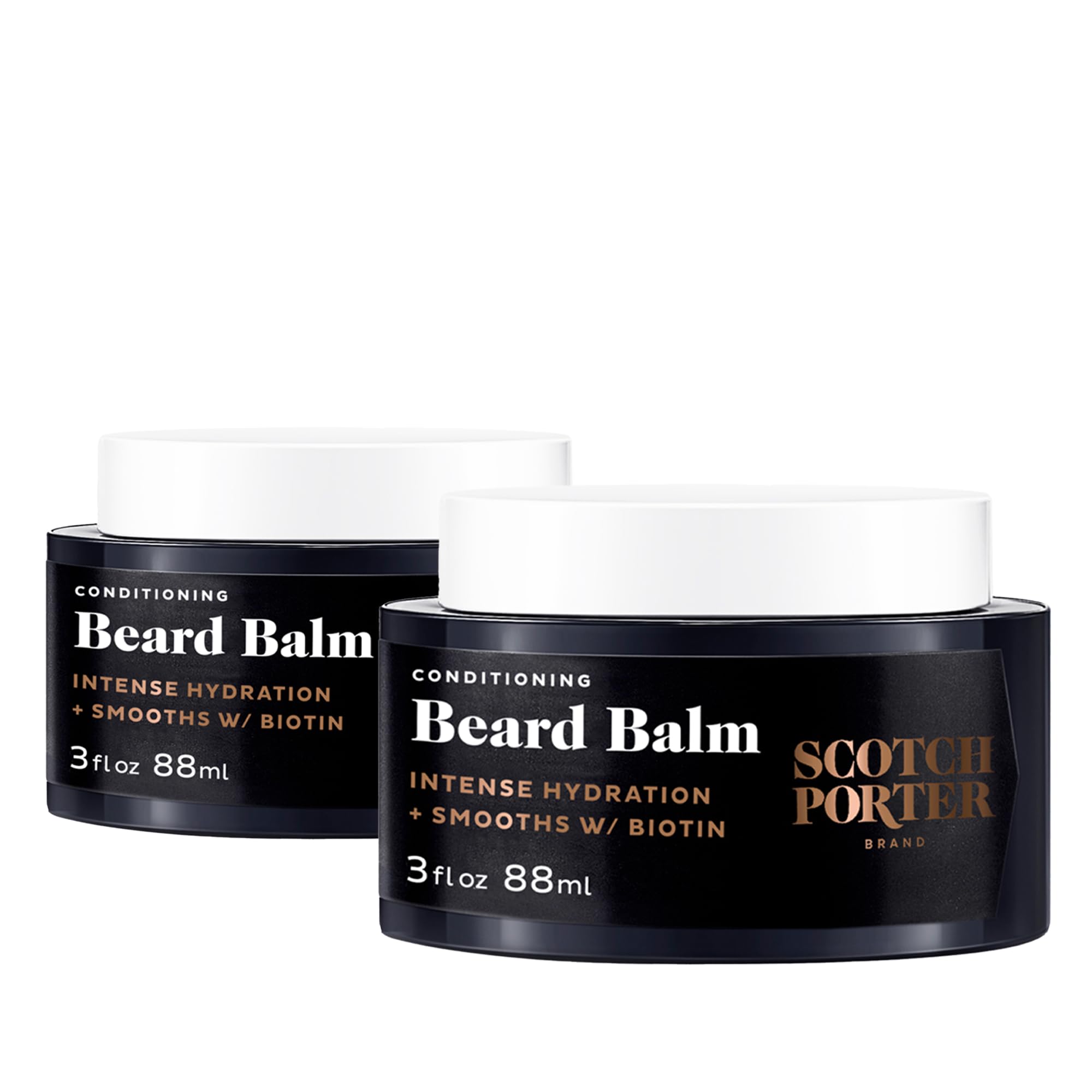 Scotch Porter Conditioning Beard Balm Twin Pack - Smooth, Shape, Moisturize & Soften Coarse, Dry Hair While Encouraging Growth F