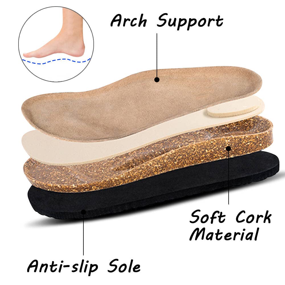 Boston Clogs For Women Boston Clogs Dupes Suede Soft Leather Clogs Classic Cork Clog Antislip Sole Slippers Waterproof Mules Hou