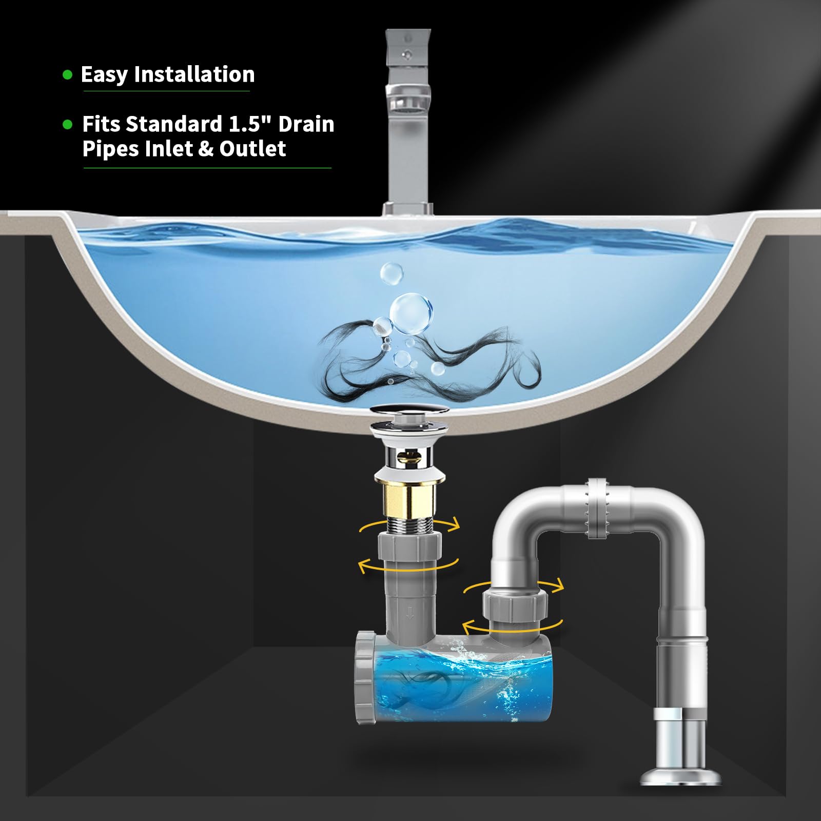 2 Pack Universal Shampoo Bowl Sink Hair-P Trap, Beauty Barber Salon Equipment Pvc Material Easy Clean By Moyretty