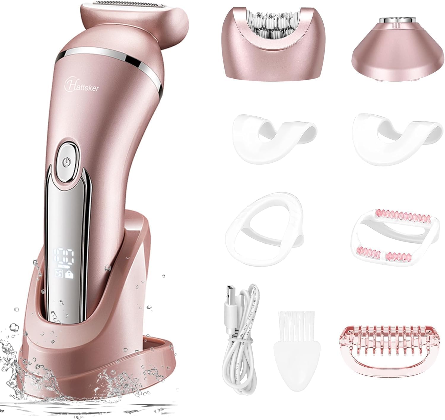 Hatteker Electric Shaver For Women Lady Epilator Electric Razors Kit Hair Remover For Face Chin Arm Leg Armpit Bikini Trimmer Pa