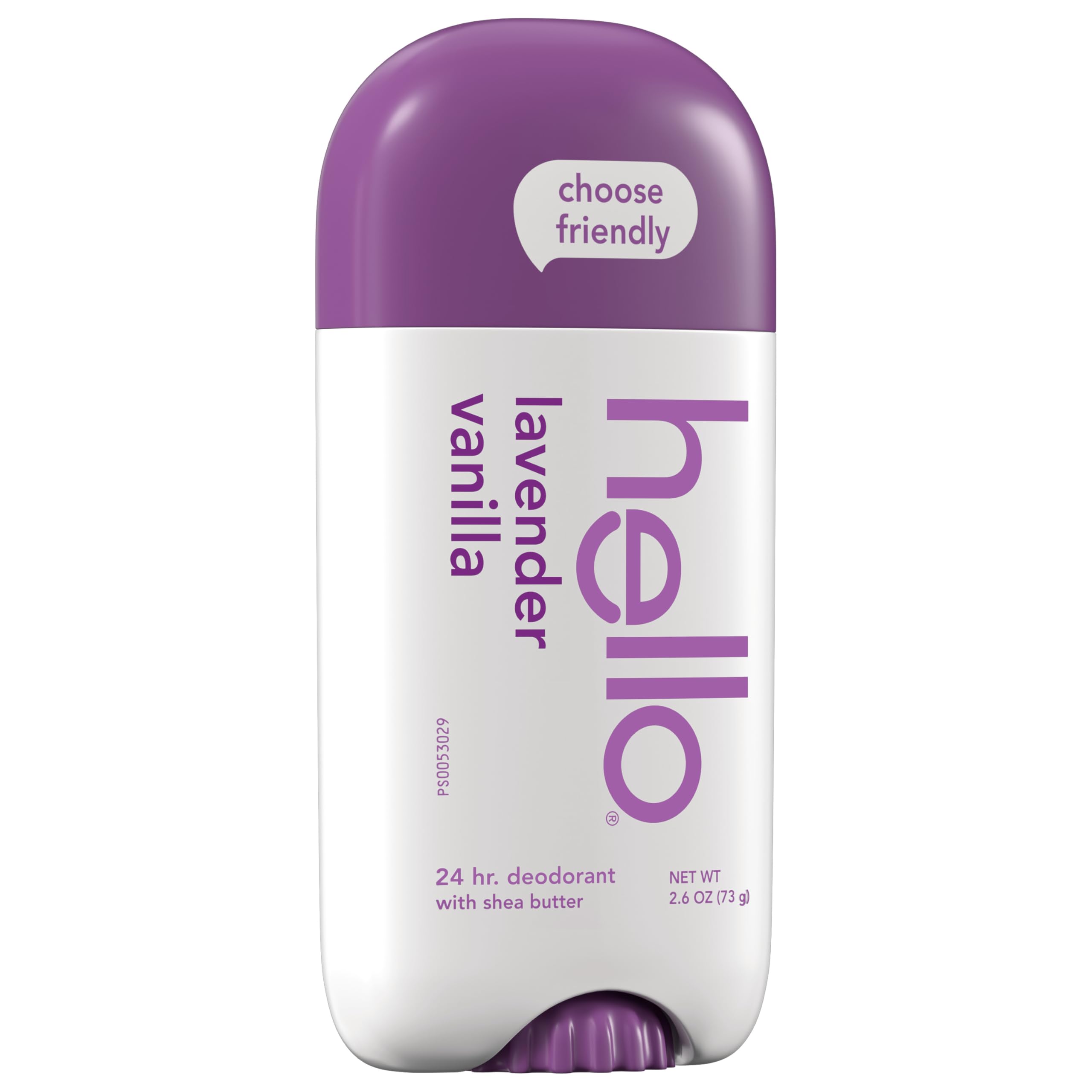 Hello Lavender Vanilla Vegan Deodorant, Aluminum Free Deodorant for Women and Men, 2.6 oz Stick