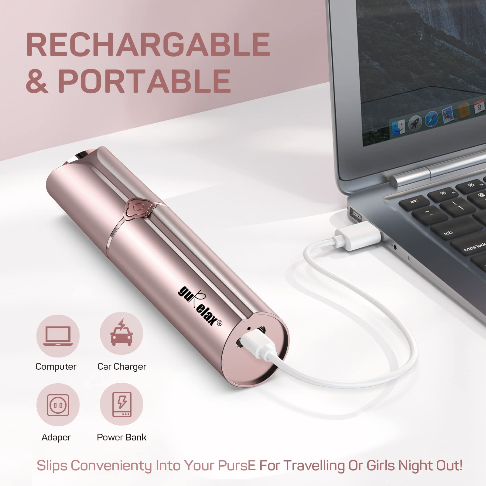Facial Hair Removal For Women, Rechargeable Painless Facial Hair Remover For Face, Lip, Chin With A Velvet Bag