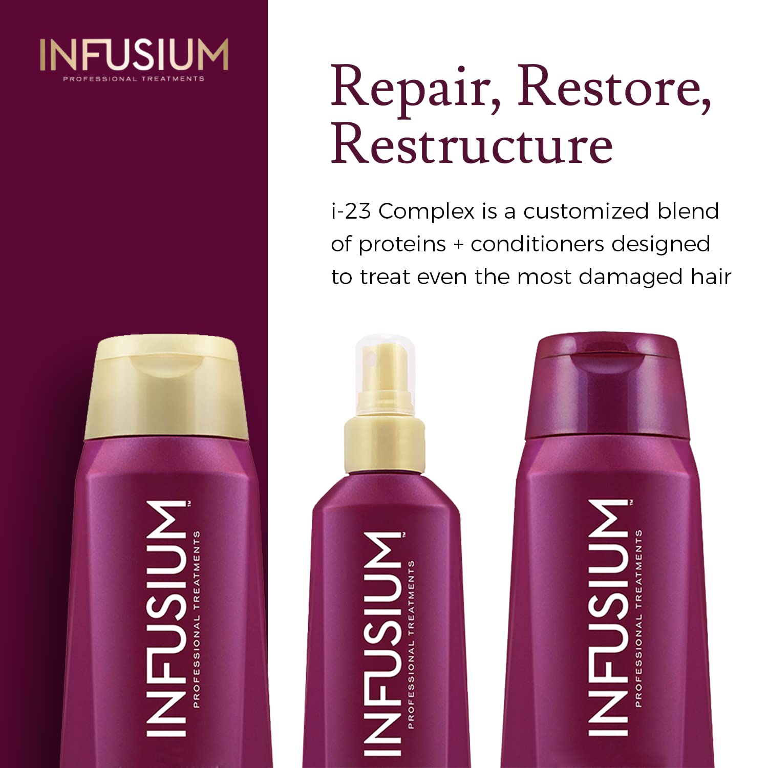 Infusium Professional Shampoo, Conditioner and Leave-In Treatment Set - Moisturize and Replenish - Avocado & Olive Oil, 3 13.5oz