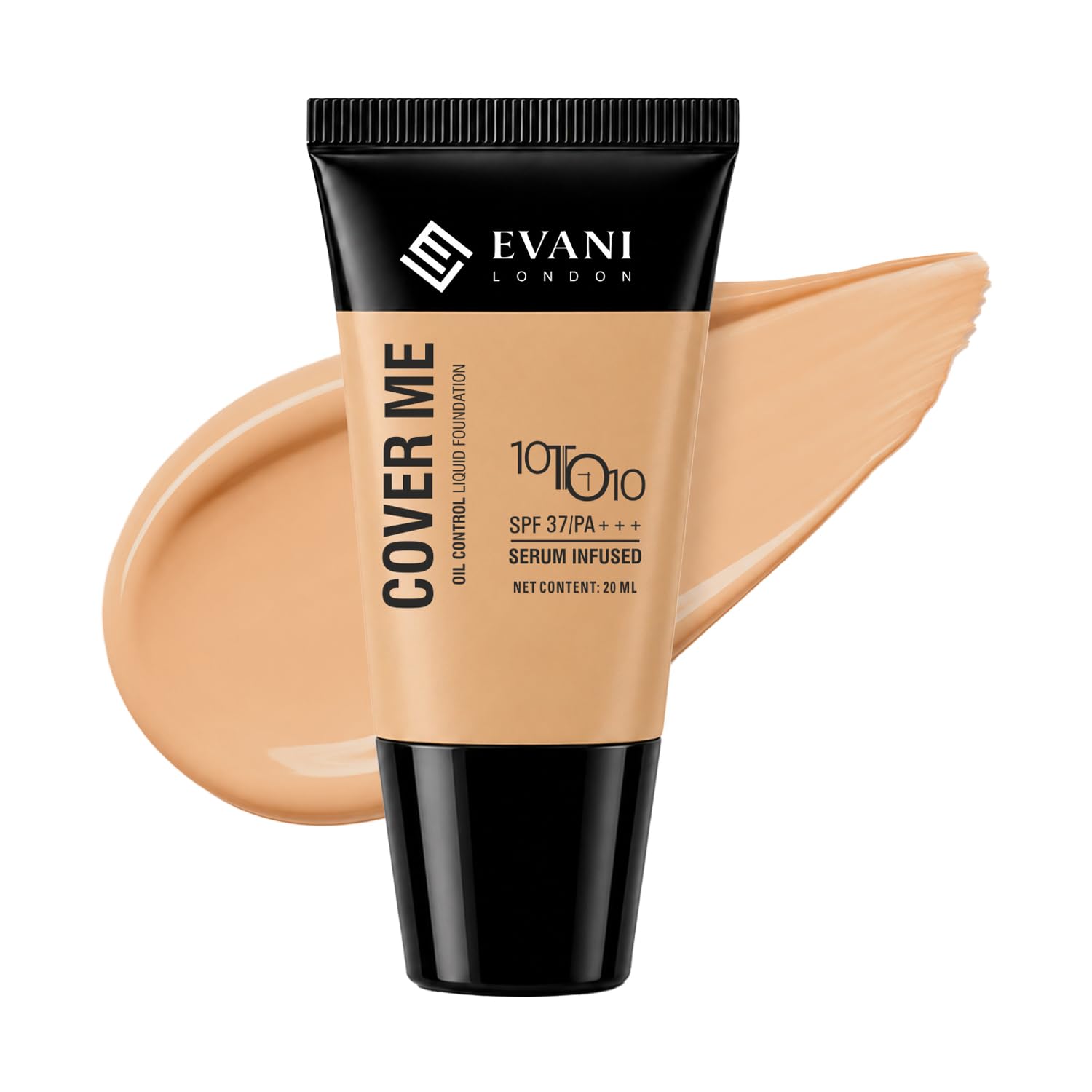 Evani London Cover Me Oil Control Liquid Foundation Shade 320, Spf 37 Pa+++ Serum Infused, Full Coverage Matte Finish Foundation