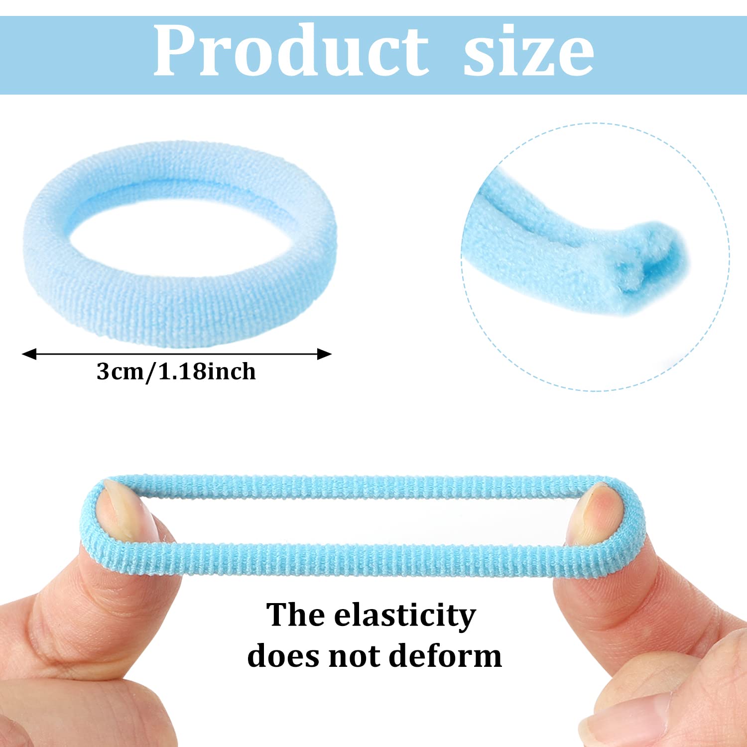 200Pcs Baby Hair Ties, 1 Inch Seamless Toddler Hair Ties for Girls and Kids, Small Multicolor and Black Hair Bands