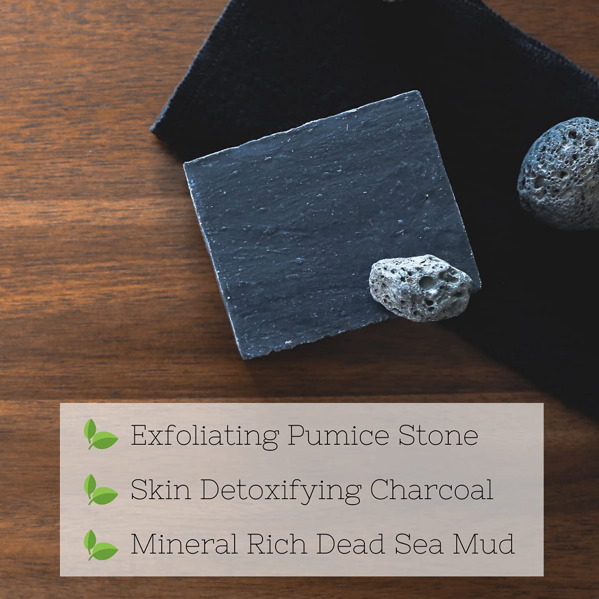 The Yellow Bird Dead Sea Mud Soap Bar - With Exfoliating Pumice Scrub & Detoxifying Charcoal. Organic & Natural Essential Oils.