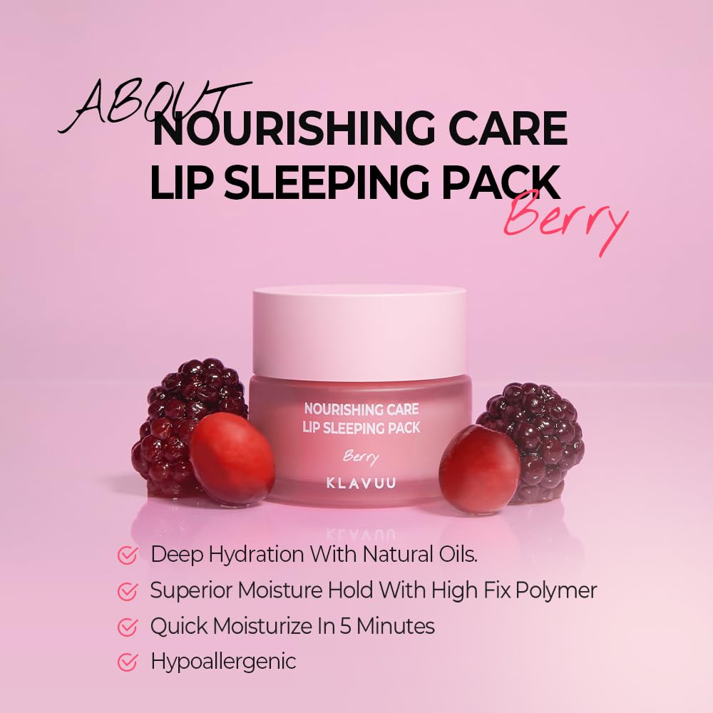 Klavuu Nourishing Care Lip Sleeping Pack (Berry)