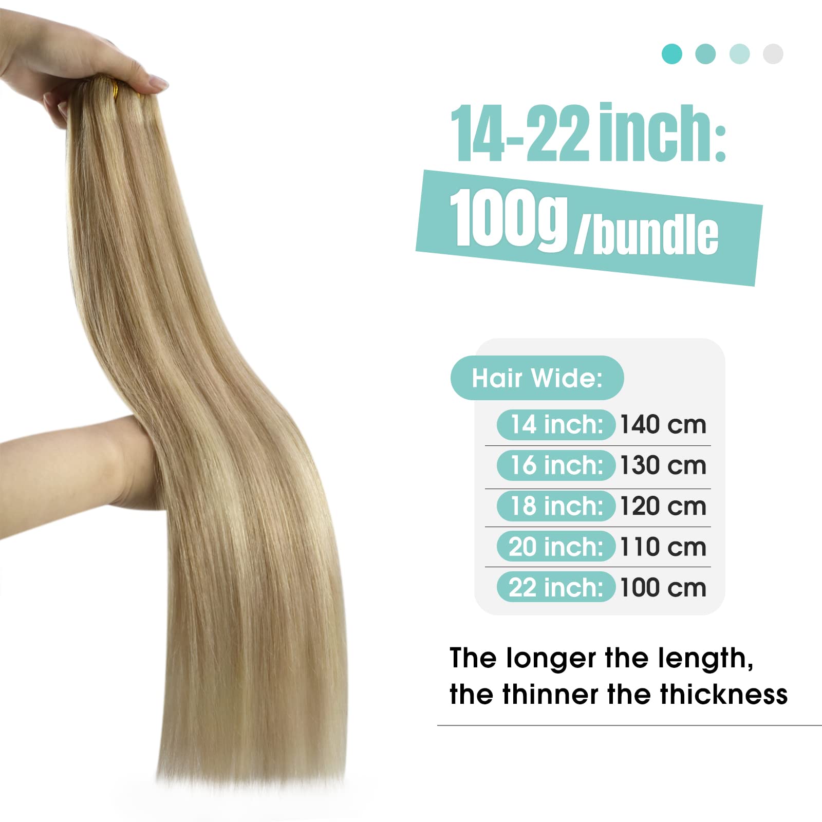 Youngsee Weft Hair Extensions Highlight Weft Hair Extensions Human Hair Dark Ash Blonde Highlighted Light Blonde Sew In Hair Ext