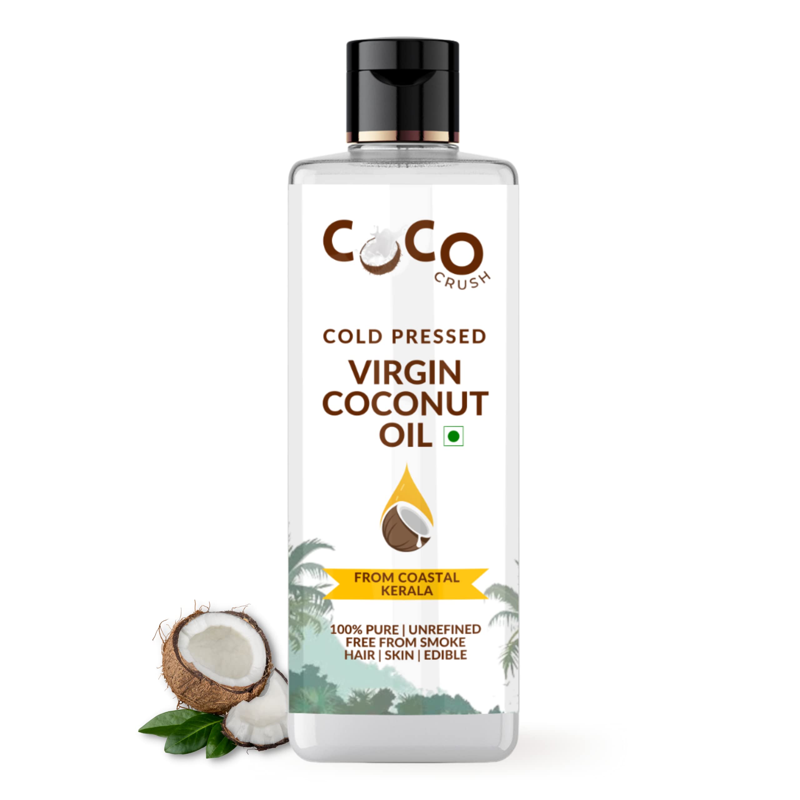 Coco Crush Cold Pressed Coconut Oil For Hair And Skin | 100% Pure Virgin Oil | Moisturizing And Nourishing | Natural After Bath 