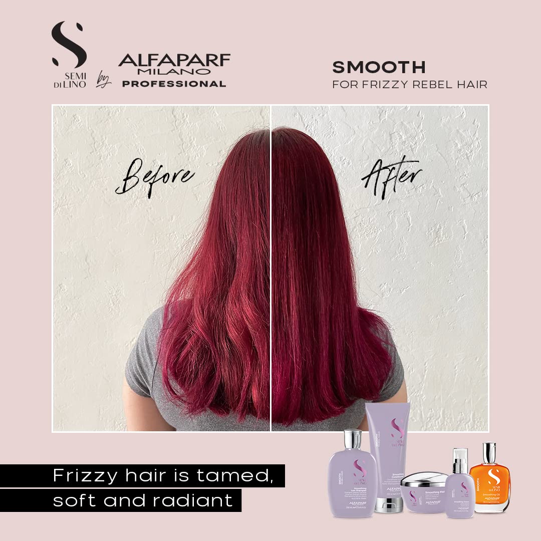 Alfaparf Milano Semi Di Lino Smooth Conditioner For Frizzy And Rebel Hair - Detangles Hair - Controls Frizz - Straightens And Hy