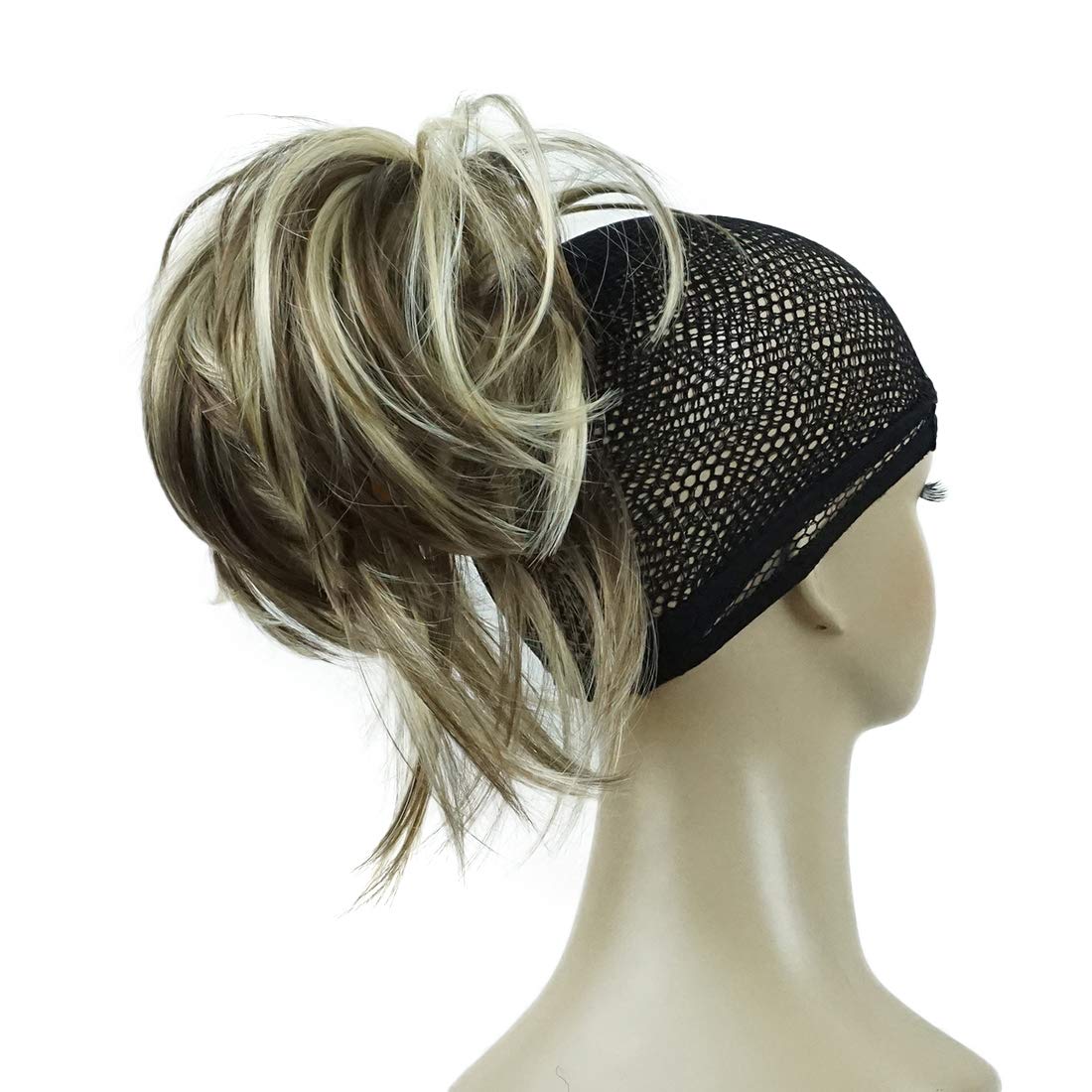 Lydell Adjustable Messy Style Ponytail Hair Extension Synthetic Hairpiece with Jaw Claw Amazing Shape For You AB461 Brown Highli