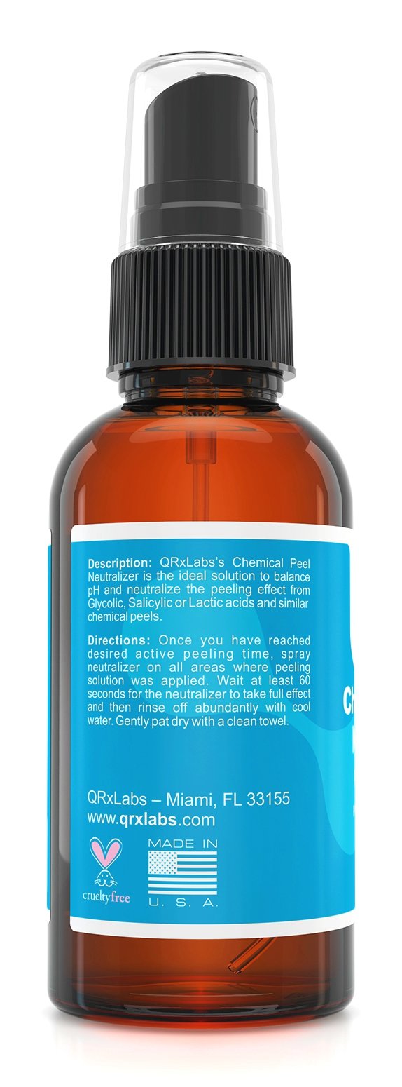 Qrxlabs Chemical Peel Neutralizer - Skin Ph Balancer For Salicylic, Lactic & Glycolic Acid - Post Peel Spray - 2 Fl Oz Face Neut
