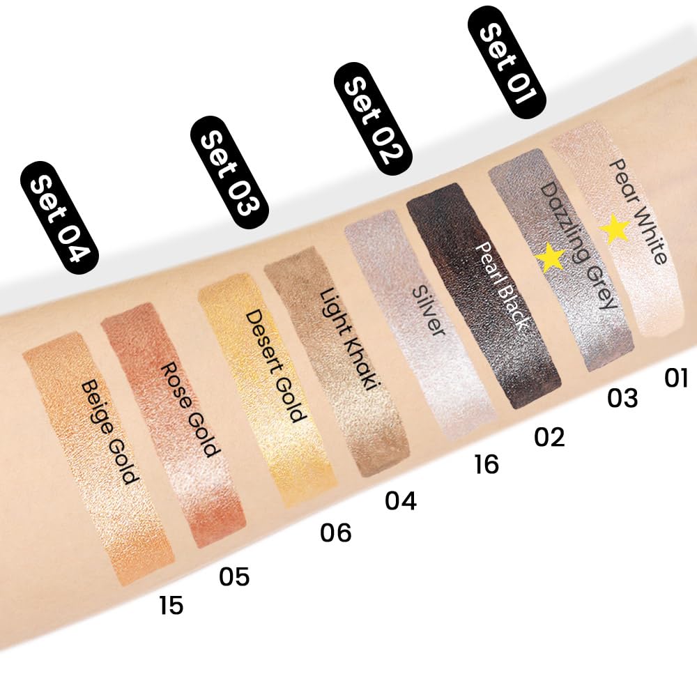 Kaely 2Pcs Cream Eyeshadow Stick Set For Eyes,Pearl White & Pearl Black Shimmer Pen,Eye Brightener Halloween Makeup,Sombras Para