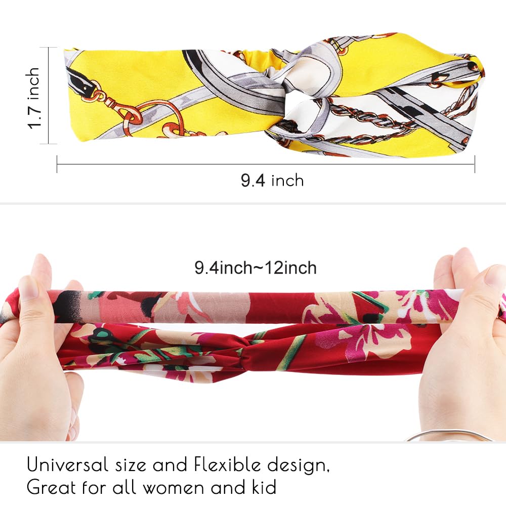 AHONEY 20 Pack Headbands, No Slip Fashion Head Bands / Wrap diademas para mujer de moda Boho Knotted Cross Elastic Twisted Flora