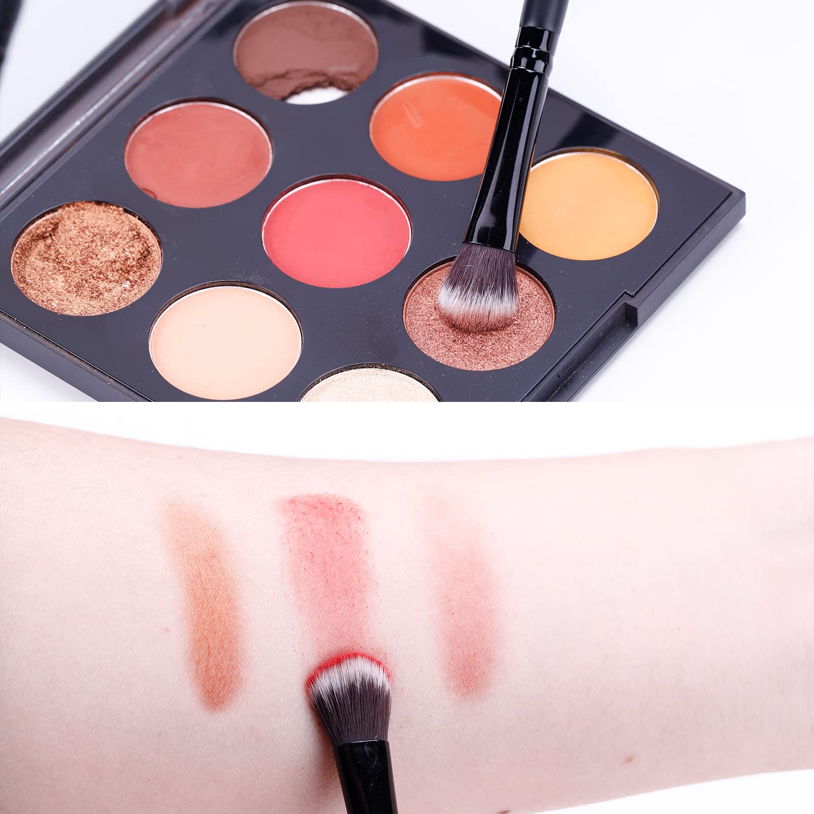 MSQ Eyeshadow Brushes Set 4pcs Makeup Eye Brushes Eyeshadow Blending Brush Eyebrow Highlighter Brush Beauty Brushes - Black