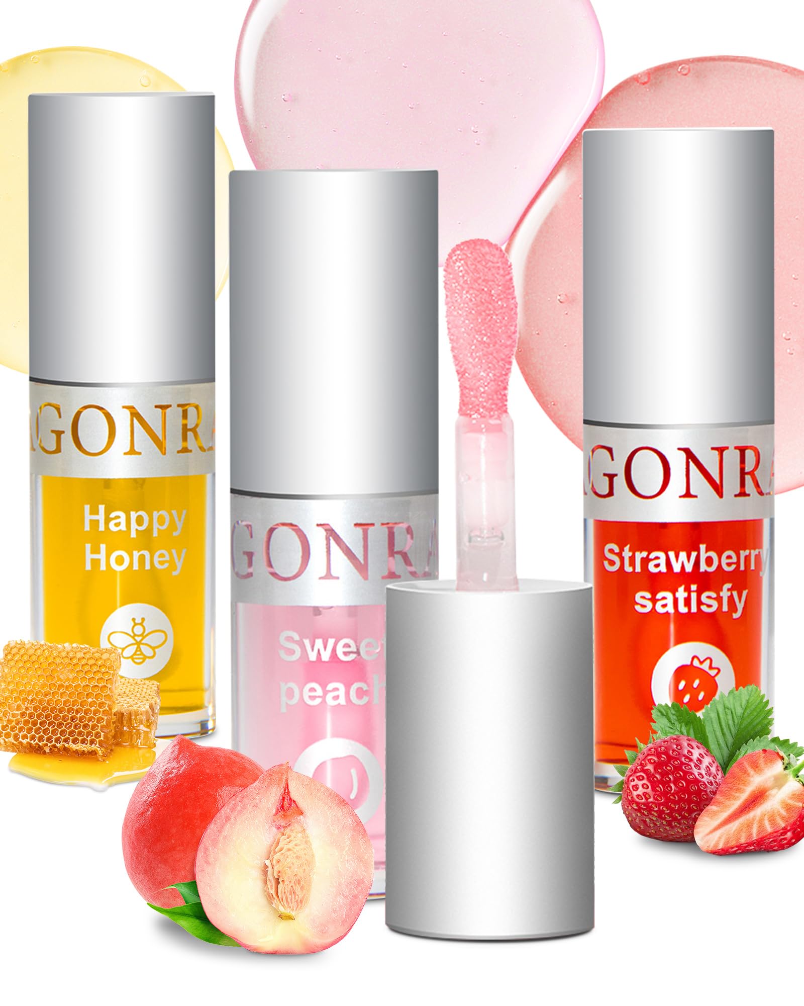 SUMEITANG 3Pcs Hydrating Lip Oil Set