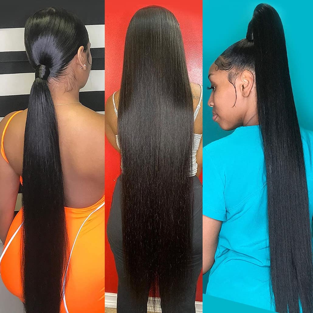 Younsolo Human Hair Bundles Straight Hair 3 Bundles 18 20 22 Inch Brazilian Virgin Hair 100% Unprocessed Natural Black Bundles