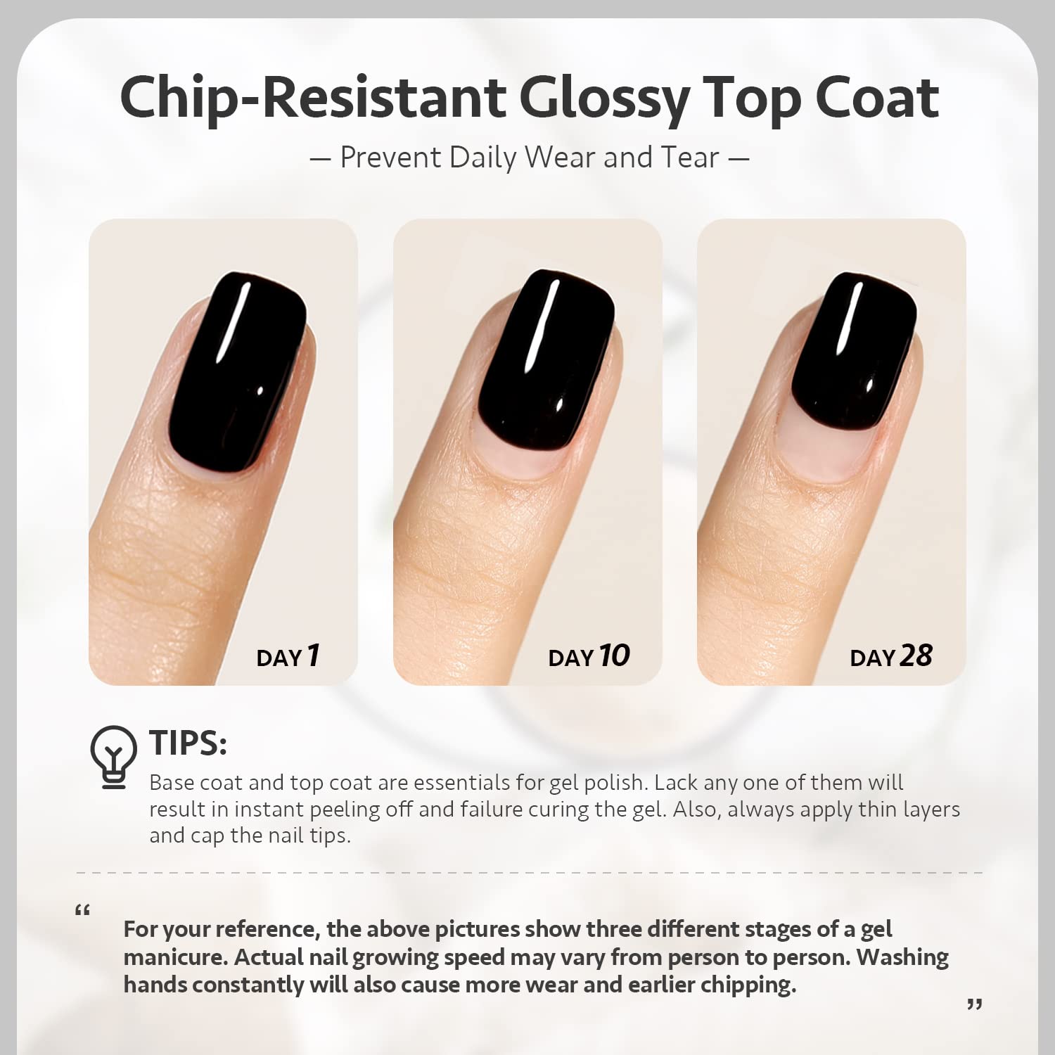 GAOY Gel Top Coat for Gel Nail Polish, 16ml No Wipe Clear Finish, High Gloss Varnish for Long Lasting UV Gel Nail Art DIY