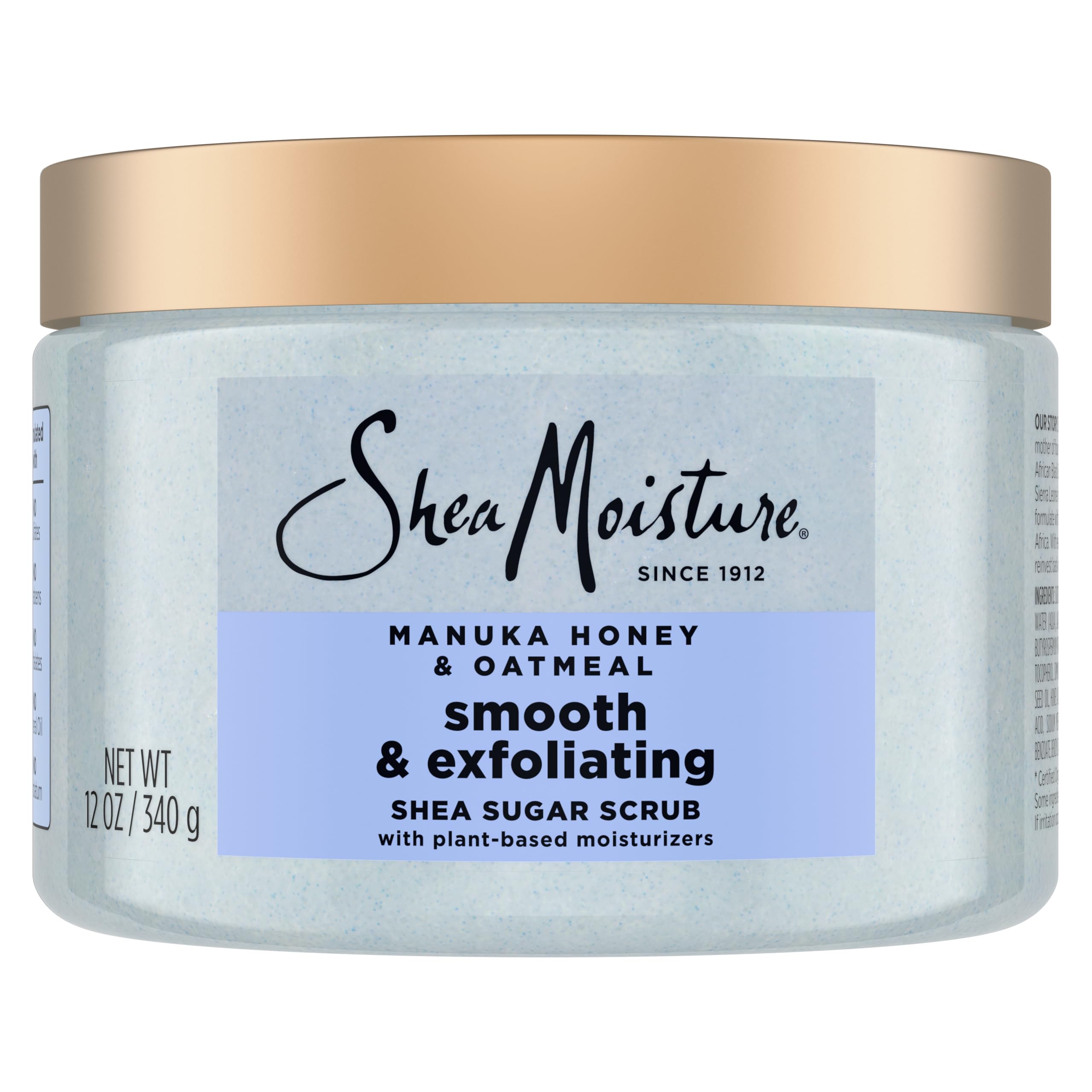 SheaMoisture Shea Sugar Body Scrub Manuka Honey Oatmeal for smooth & exfoliating Smooth and Exfoliating Body scrub with 24h shea
