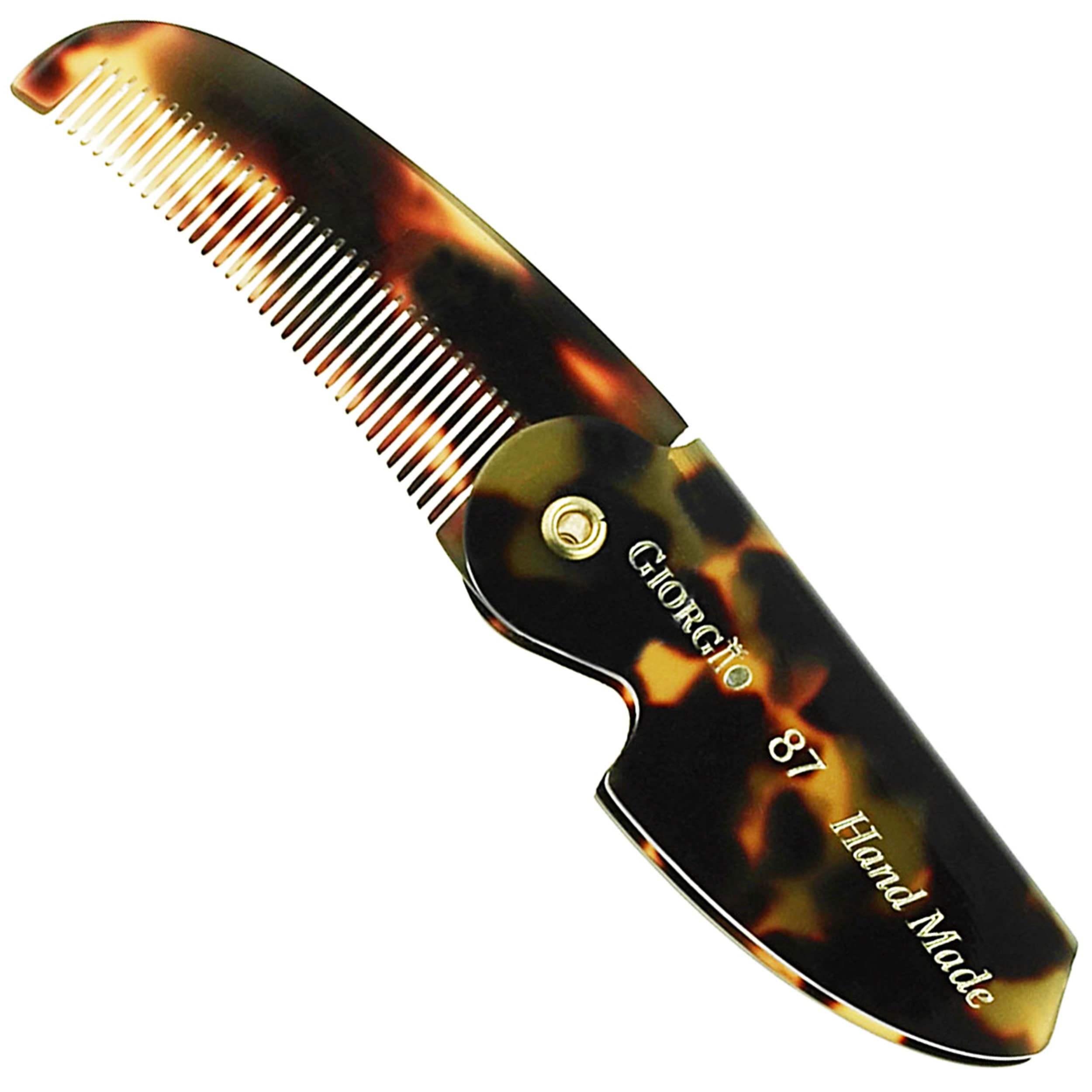 Giorgio G87 4.5 Inch Mustache and Beard Comb for Men - Handmade, Saw-cut, Hand Polished Pocket Styling Comb for Everyday Groomin