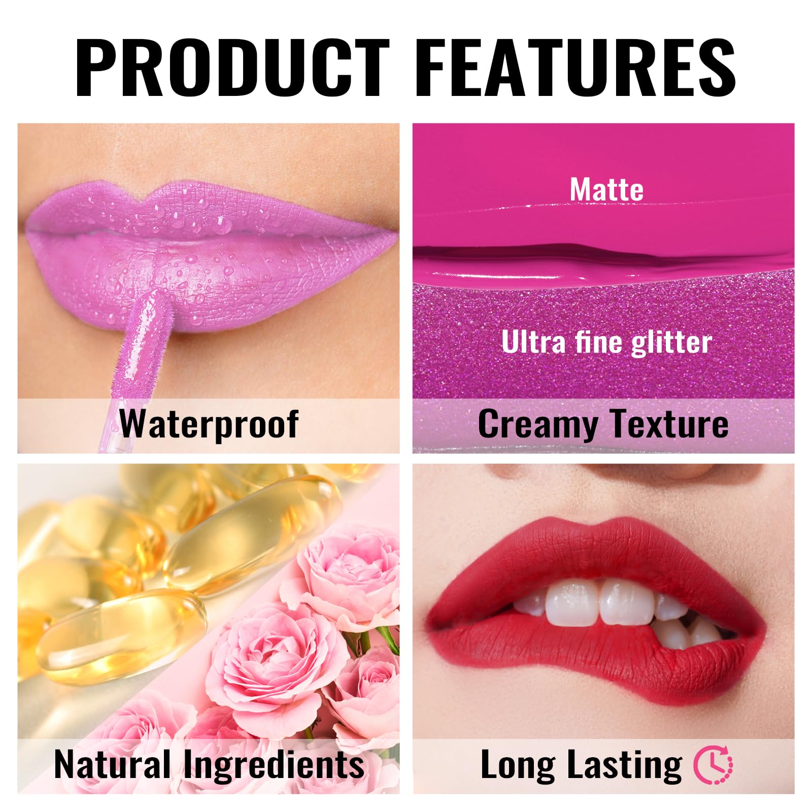 Oulac Matte Liquid Dark Red Lipstick For Women, Long Lasting Lipstick, Waterproof Lip Stain, No Transfer, Creamy High Pigmented