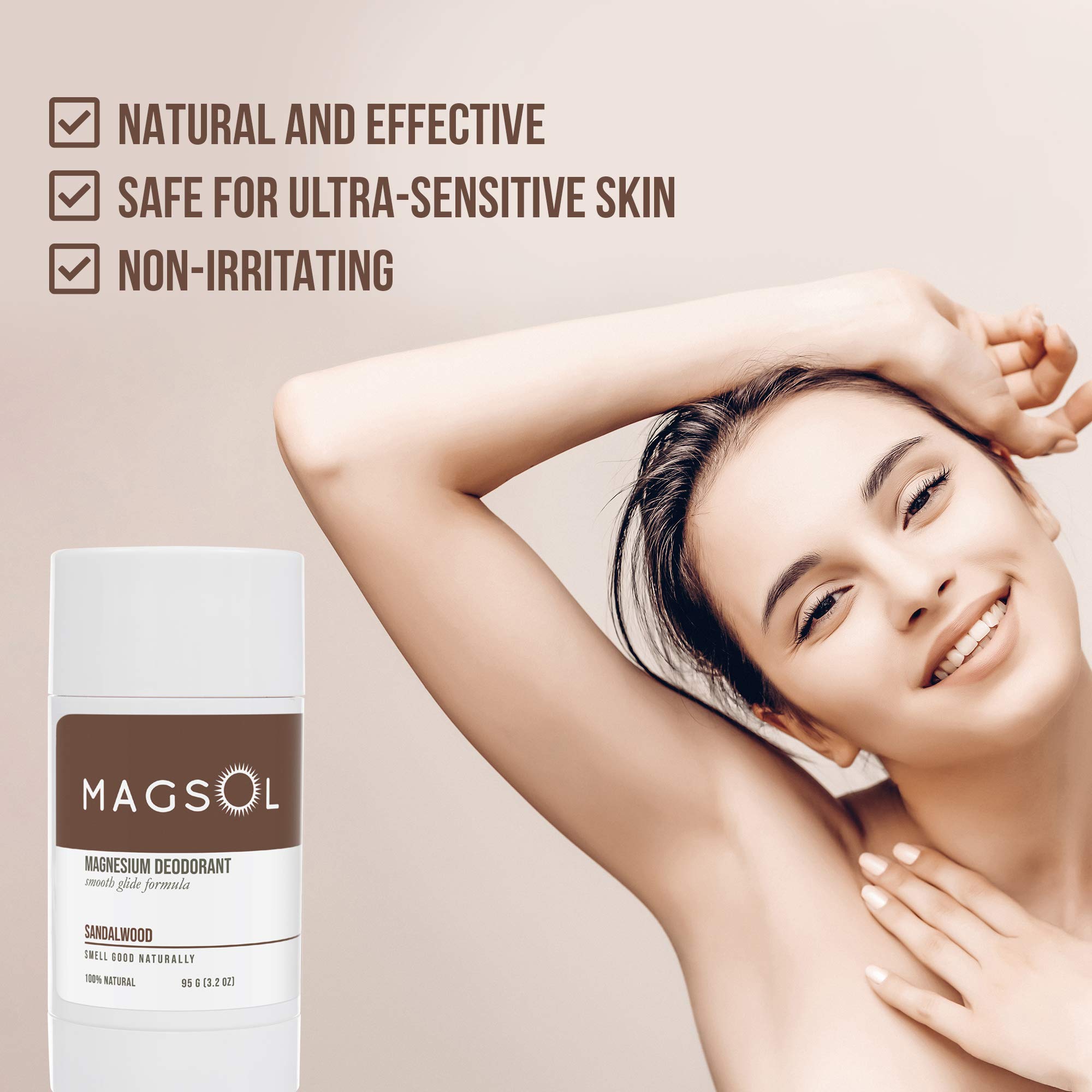 MAGSOL Natural Deodorant for Men & Women - Mens Deodorant with Magnesium - Perfect for Ultra Sensitive Skin, Aluminum Free Deodo