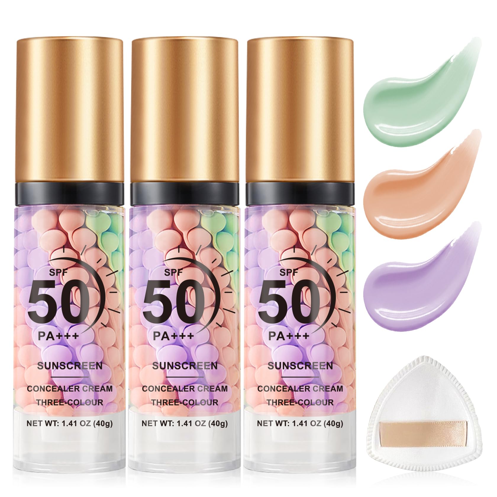 3PCS 3 In 1 Primer for Face Before Makeup Color Correcting Primer SPF 50