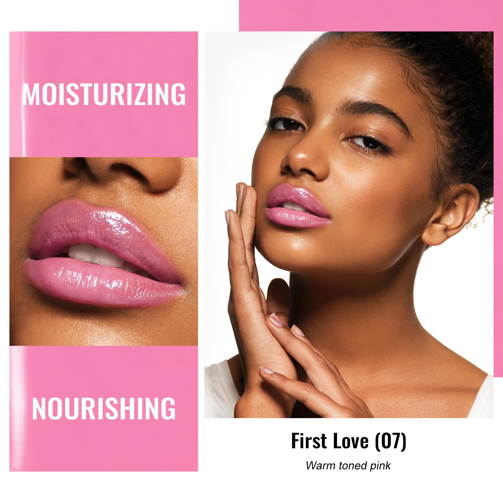 Oulac Warm Pink Shine Lipstick - Moisturizing Lip Stick Glossy Tinted Lip Balm, Sheer Shine Juicy Finish, Lightweight And Hydrat