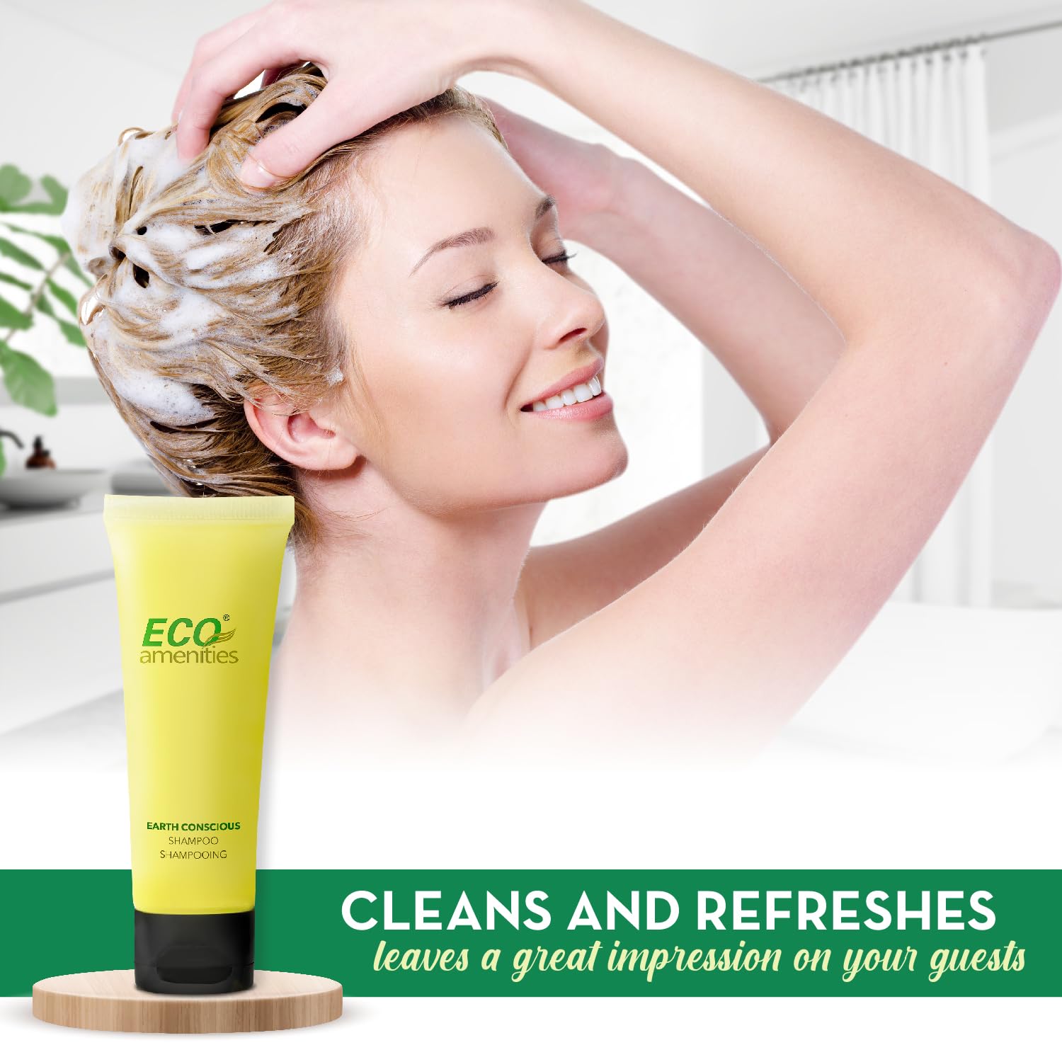 ECO amenities Shampoo Travel Bulk - 1 fl oz (30 ml) - 200 Count Clear Flip Cap Tubes - Hotel Shampoo Bulk Supplies & Eco-Friendl