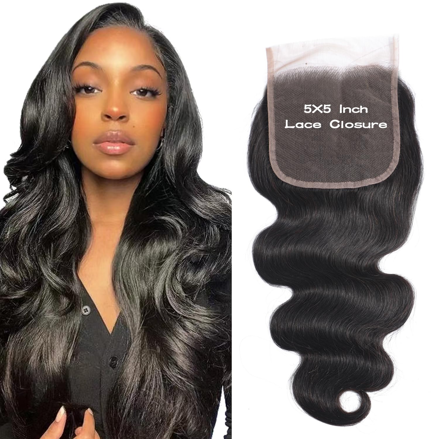 Selina 5X5 Lace Closure Brazilian Body Wave Closure Lace Closure Human Hair Unprocessed Human Hair Brazilian Virgin Hair Free Pa