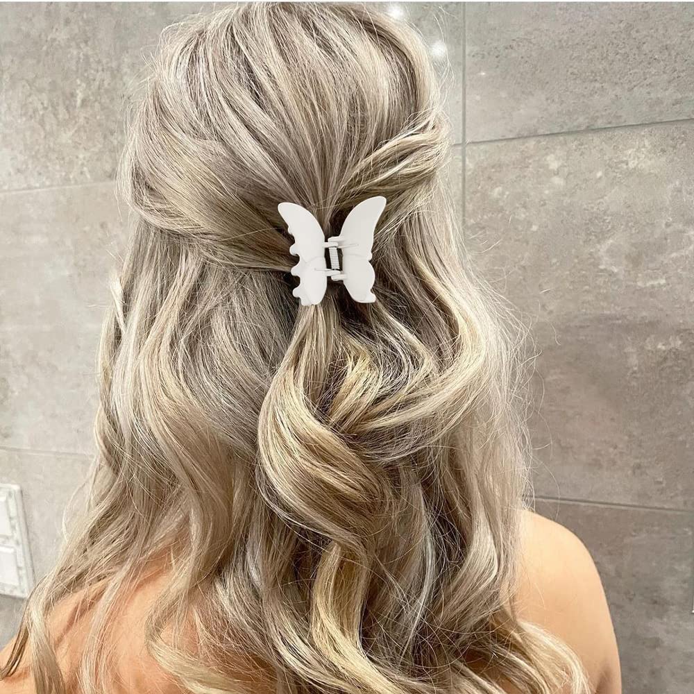Atoden Butterfly Hair Clips For Women And Girls - 4 Pcs 2.36'' Nonslip Strong Hold Matte Hair Accessories Clamps Jaw Clips For T