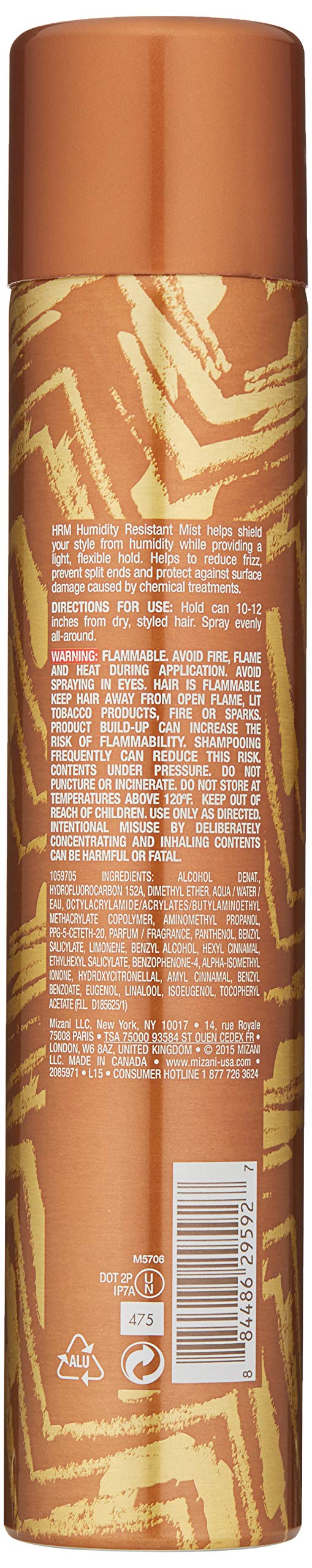 Mizani Styling HRM Humidity Resistant Spray | Helps Prevent Breakage From Heat Damage | Light Hold | For All Hair Types | 9 Oz