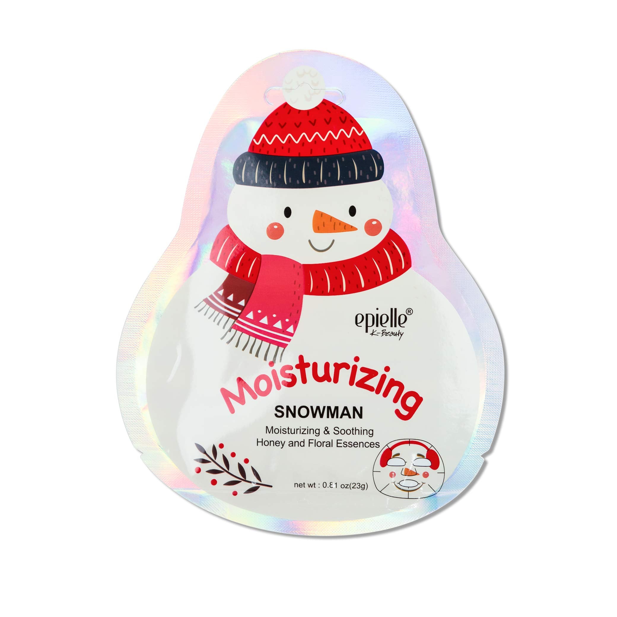 Epielle Holiday Character Sheet Masks (Assorted 4 Masks) - Includes 1-Santa, 1-Reindeer, 1-Snowman, 1-Elf