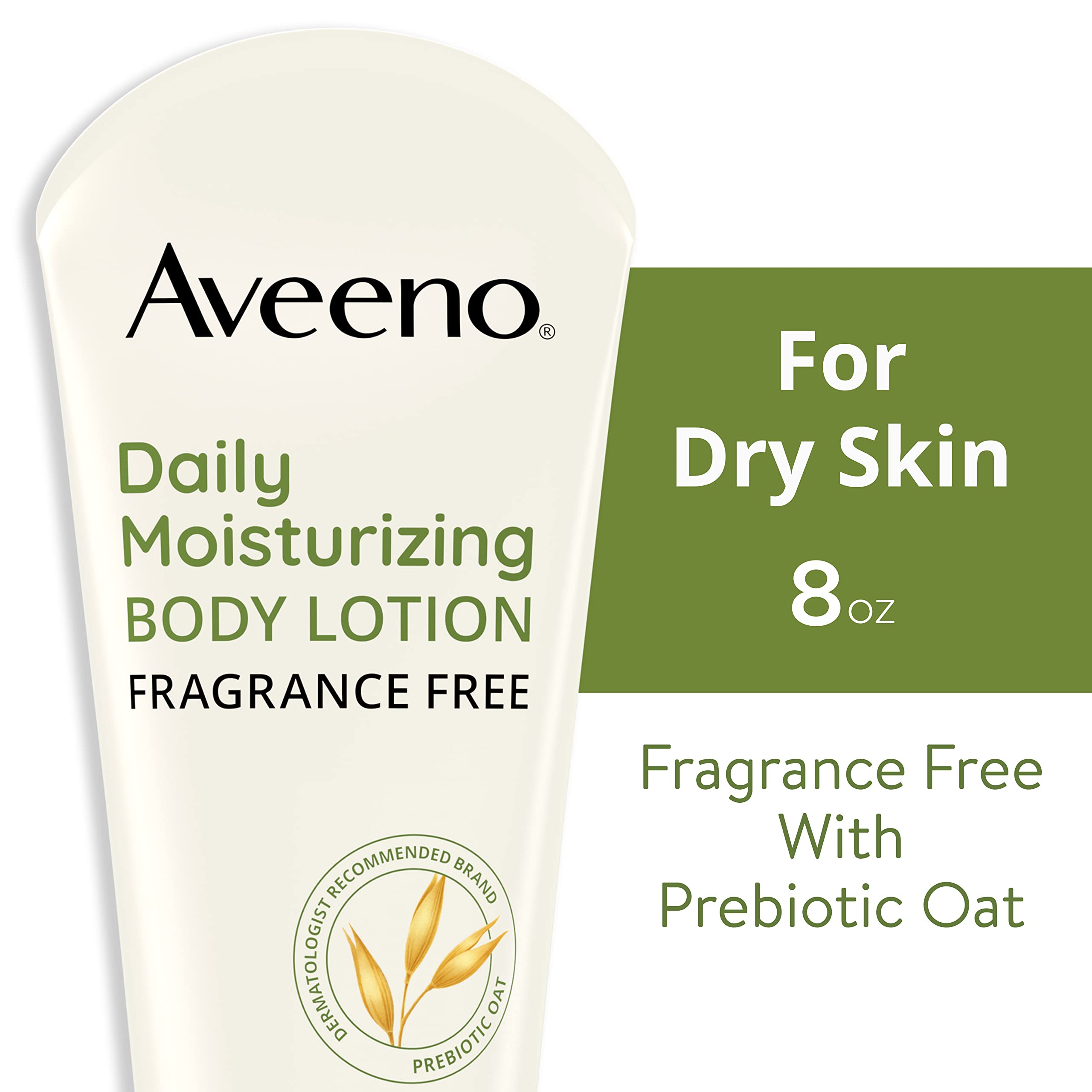 Aveeno Daily Moisturizing Body Lotion, Fragrance-Free, 8 Fl Oz