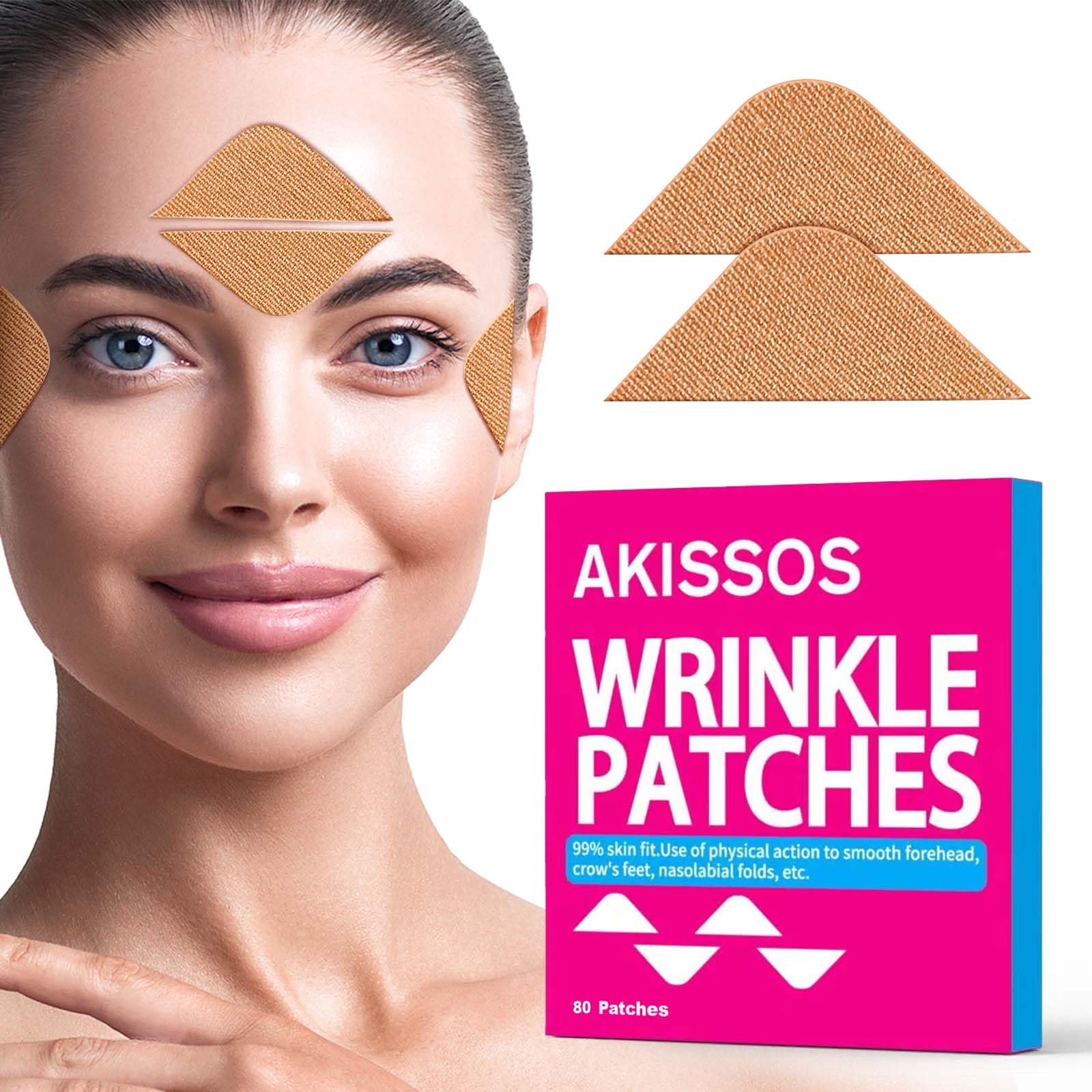 Akissos Forehead Wrinkle Patches 80 Pcs Pre Cut Full Face Tape Facial Patches For Wrinkles Myofascial Lift Tape For Forehead Fro
