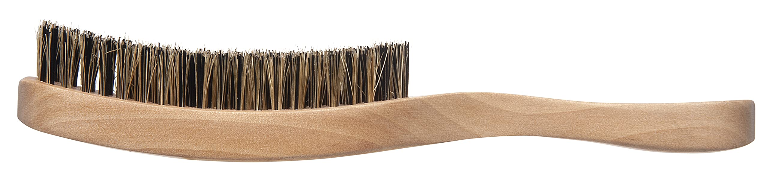 Diane Firm Reinforced Boar and Nylon Bristle, Curved Wave Mens Hair Brush with Handle, Tan