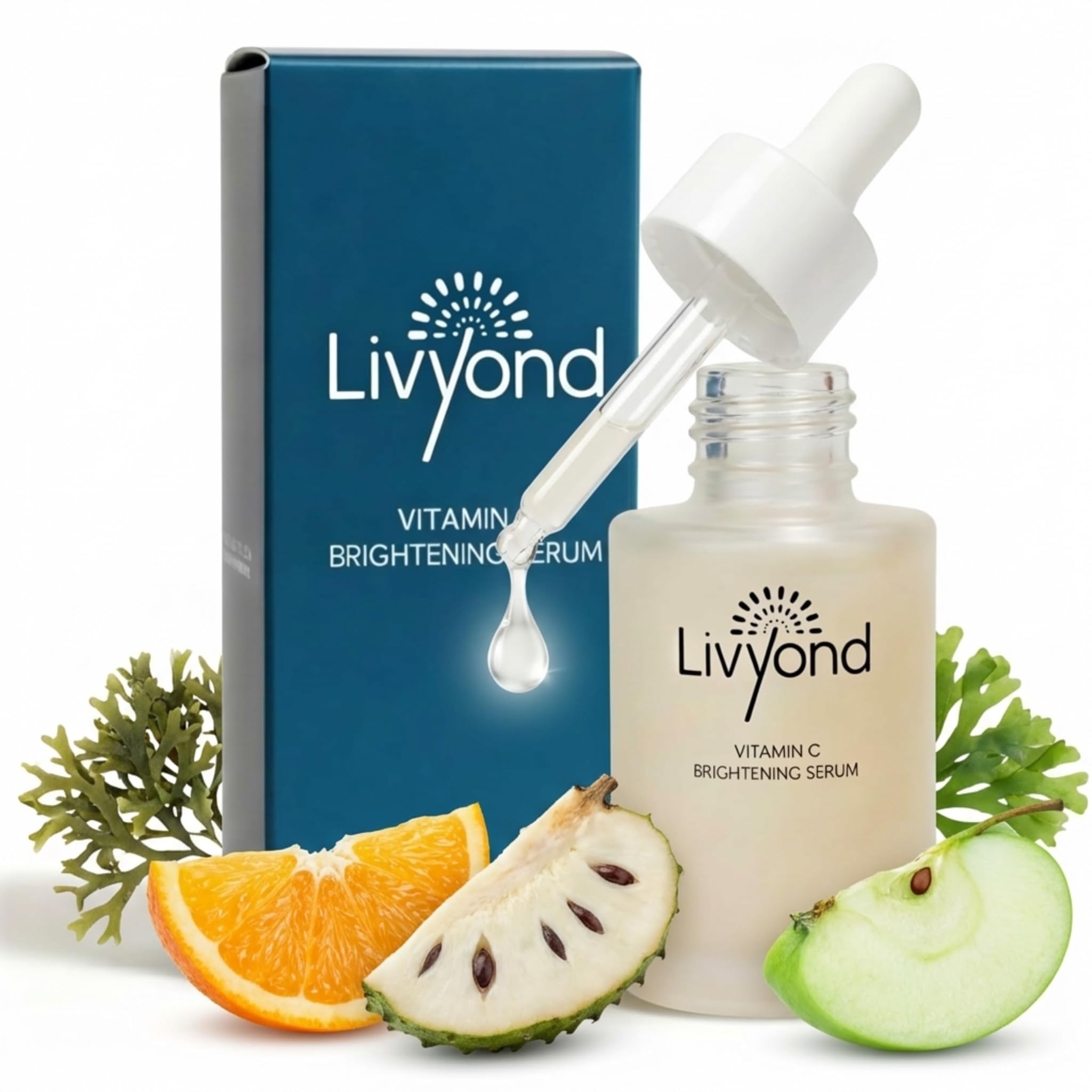 Livyond Vitamin C Serum for Face  Brightening & AntiAging Facial Serum for Dark Spots, Uneven Tone & Radiance Boost with Sours