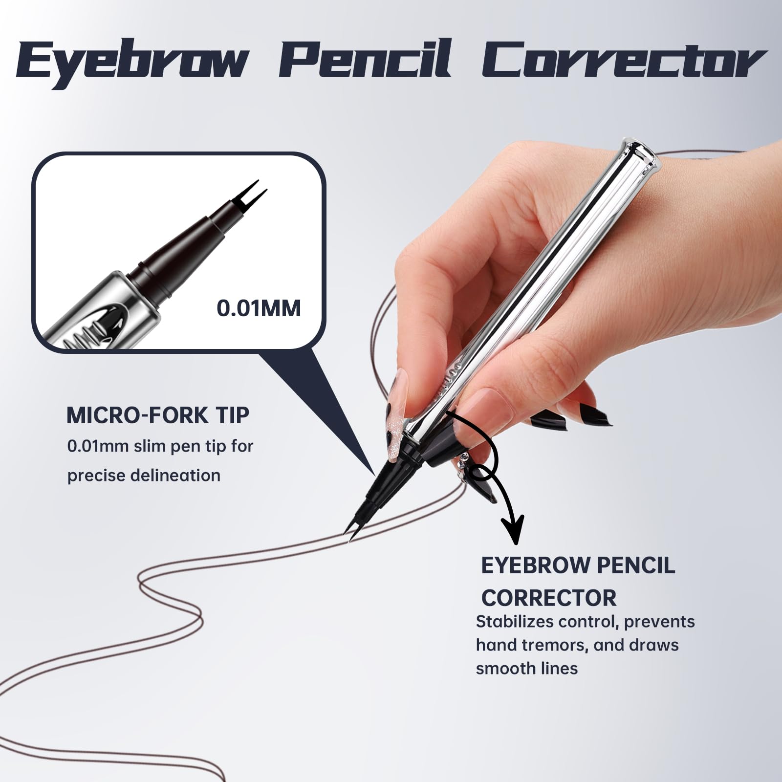 Hosaily Microblading Eyebrow&Lower Eyelash Pen With Two Micro-Fork Tipped Waterproof Long Lasting Smudge Proof Magical Upgraded