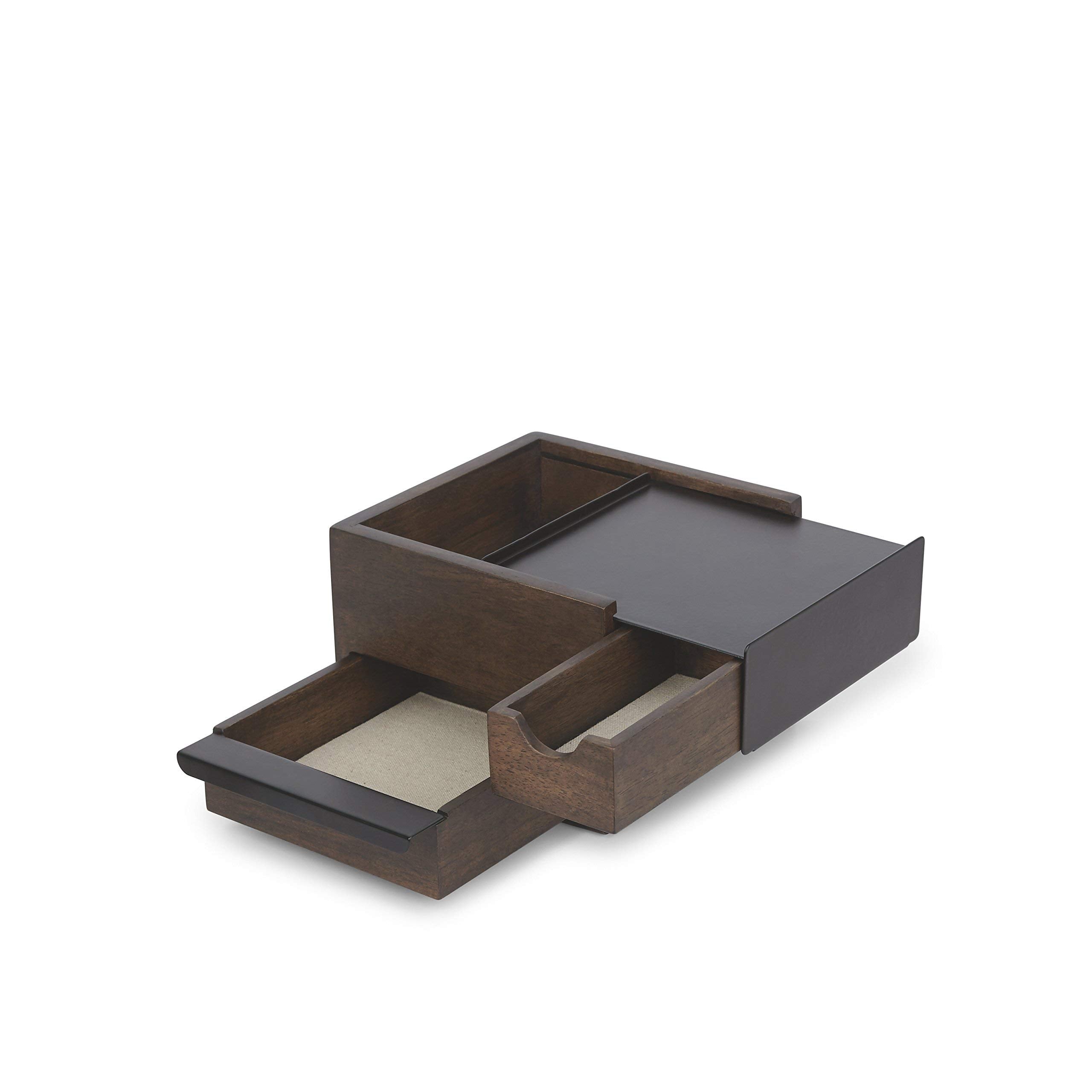 Umbra Mini Stowit Jewelry Box - Modern Keepsake Storage Organizer with Hidden Compartment Drawers for Ring, Bracelet, Watch, Nec
