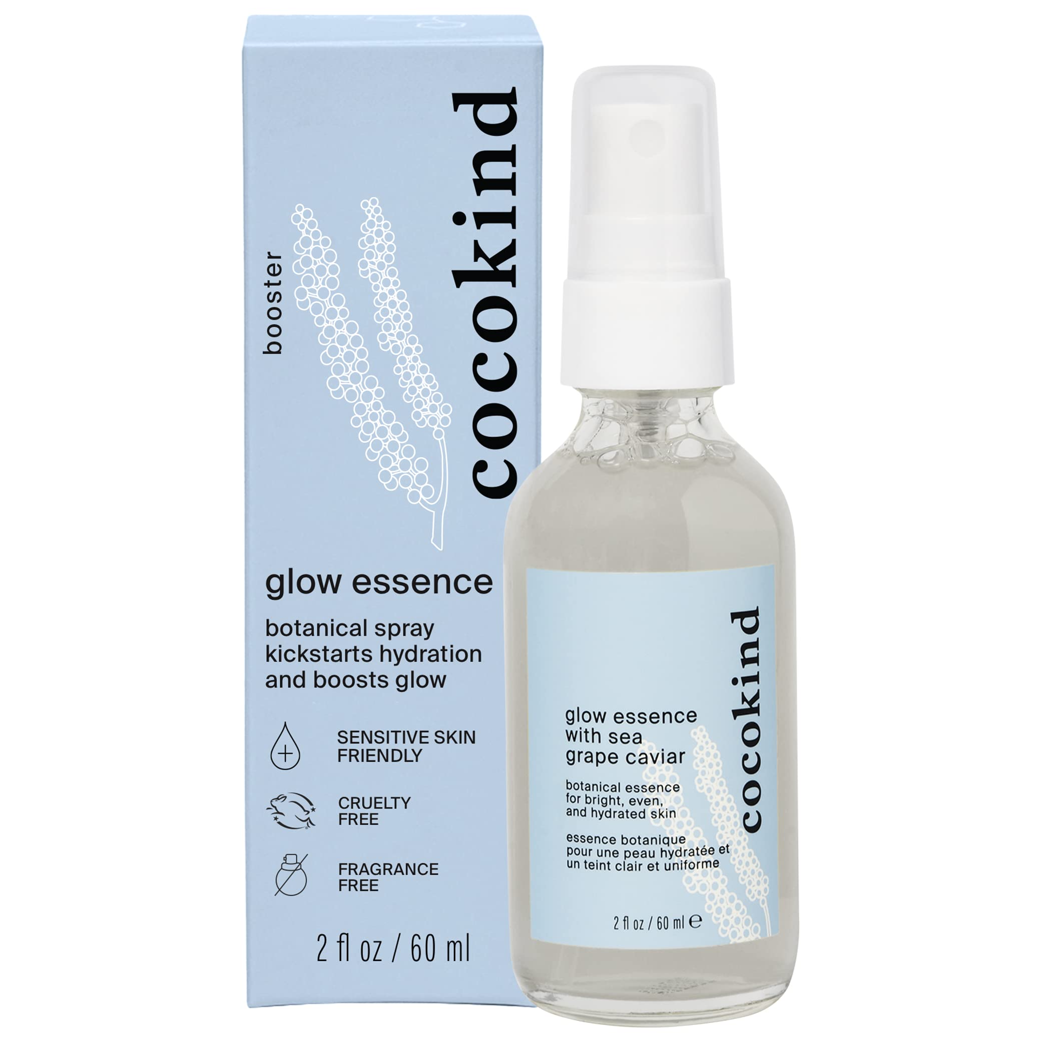 Cocokind Glow Essence with Sea Grape Caviar, Hydrating Primer and Facial Mist, Facial Moisturizer with Sea Buckthorn, Linoleic A