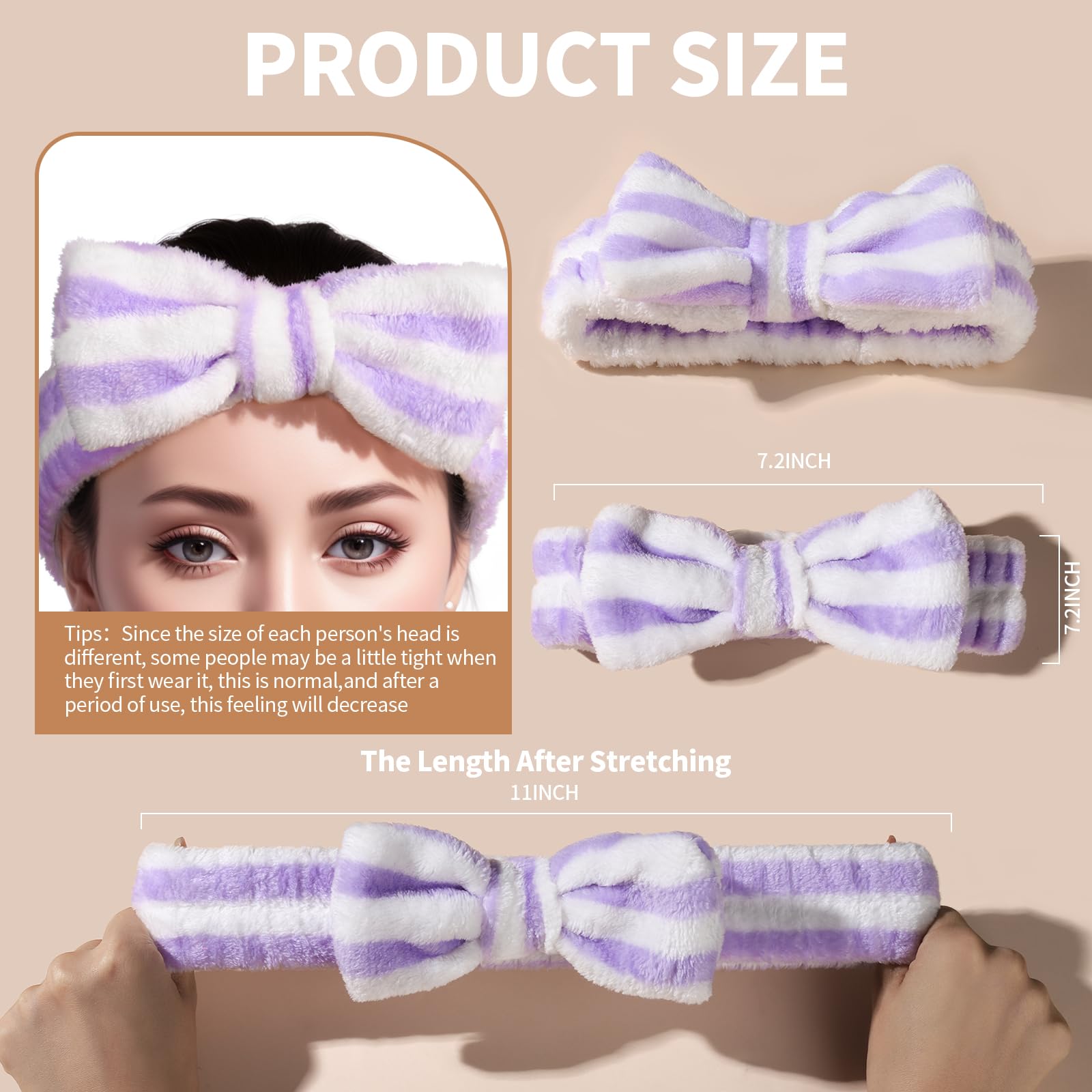 Teenitor Makeup Headband, Spa Headband For Girls, Bow Headbands, Fluffy Headbands For Washing Face, Make Up Headbands For Skinca