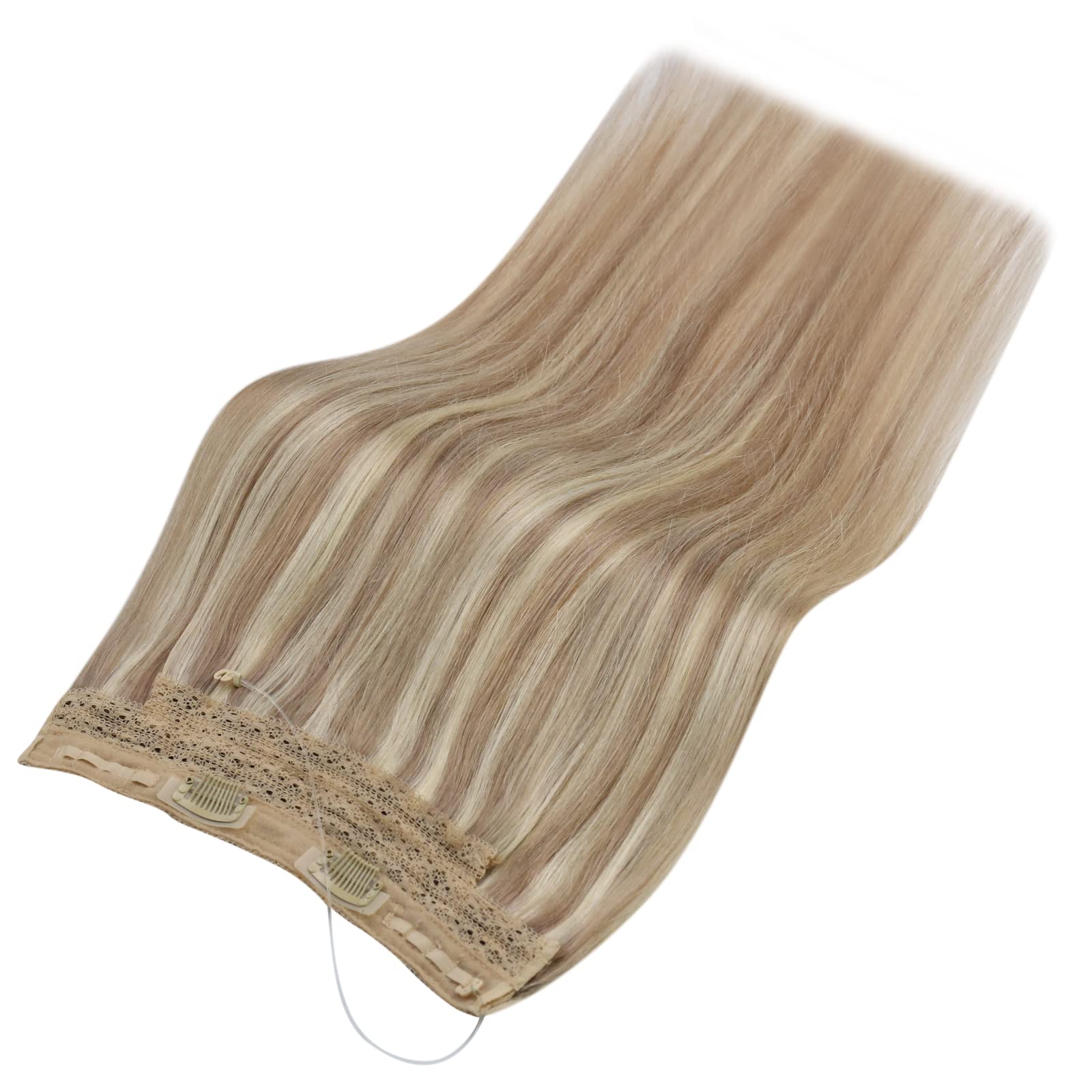 Sunny Wire Hair Extensions Highlights Blonde Wire Human Hair Extensions Ash Blonde Highlight Bleach Blonde Invisible Fish Line H