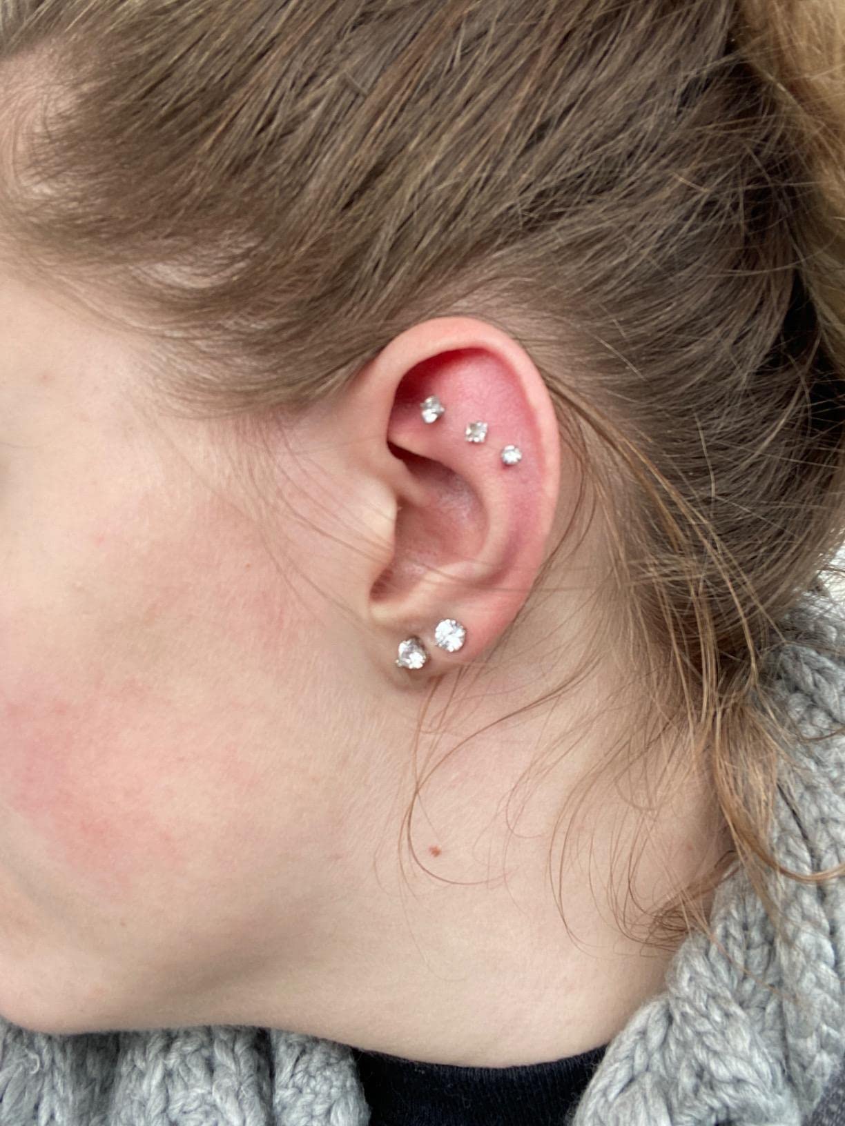 QWALIT 16g Threadless Earrings Tragus Piercing Jewelry Push in Helix Earrings Lip Rings Helix Piercing Jewelry Labret Lip Pierci
