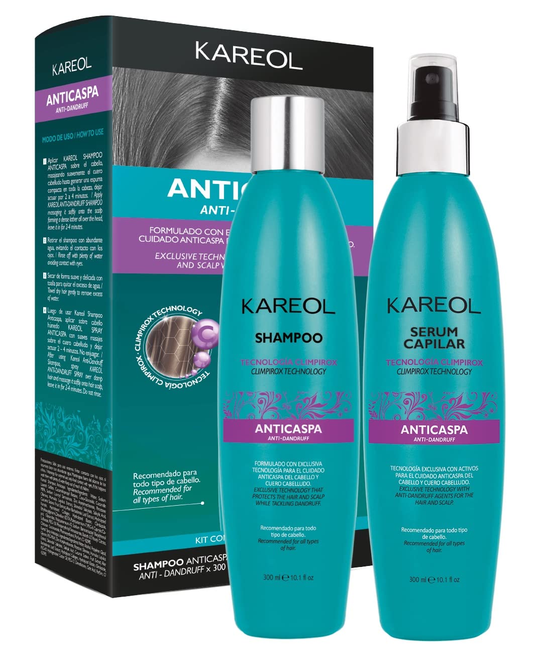 Kareol AntiDandruff Serum Capillary and Shampoo  Protects Your Scalp Leather